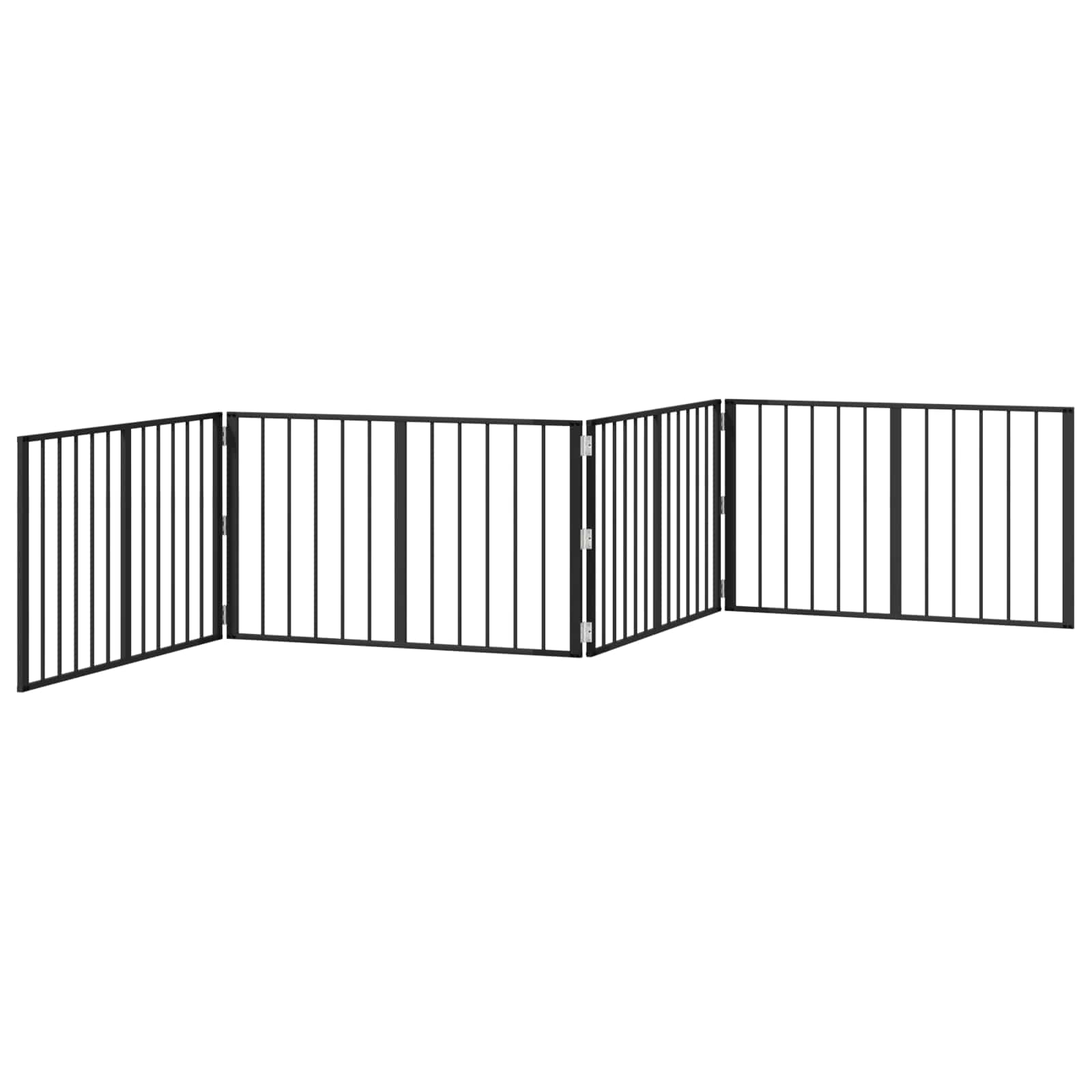 Dog Gate 4 pcs Black 100 x 60 cm Galvanised Steel