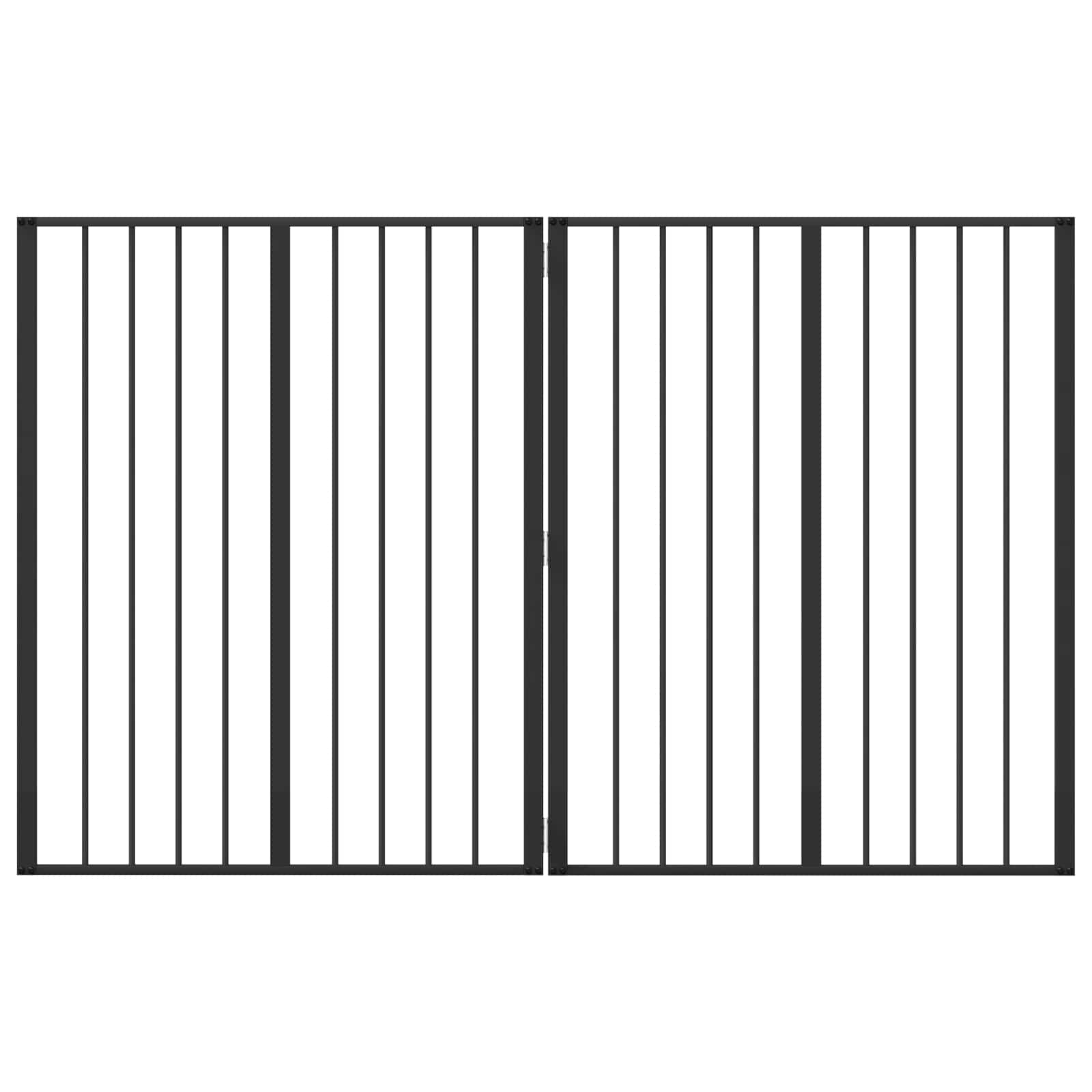 Dog Gate 2 pcs Black 80 x 100 cm Galvanised Steel