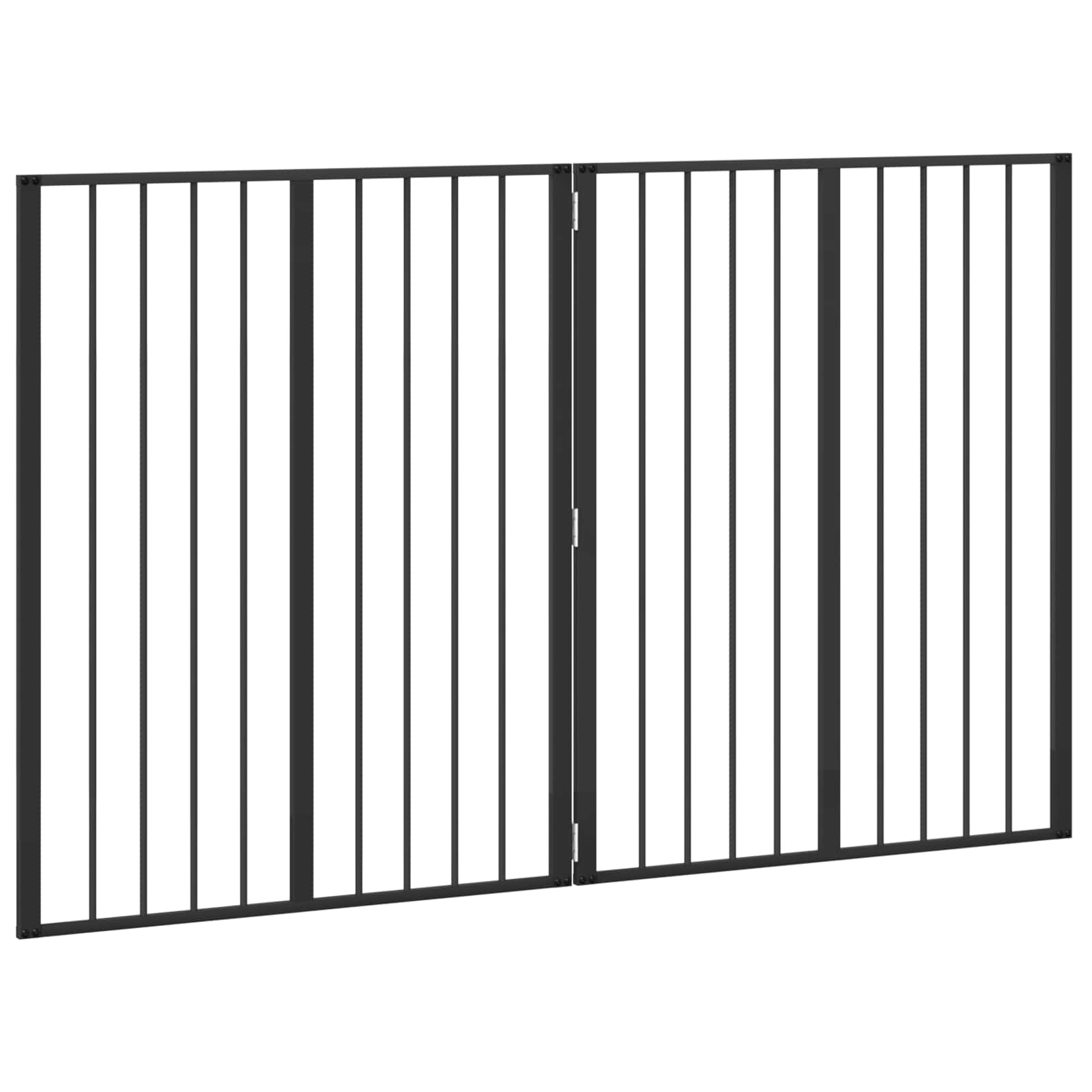 Dog Gate 2 pcs Black 80 x 100 cm Galvanised Steel