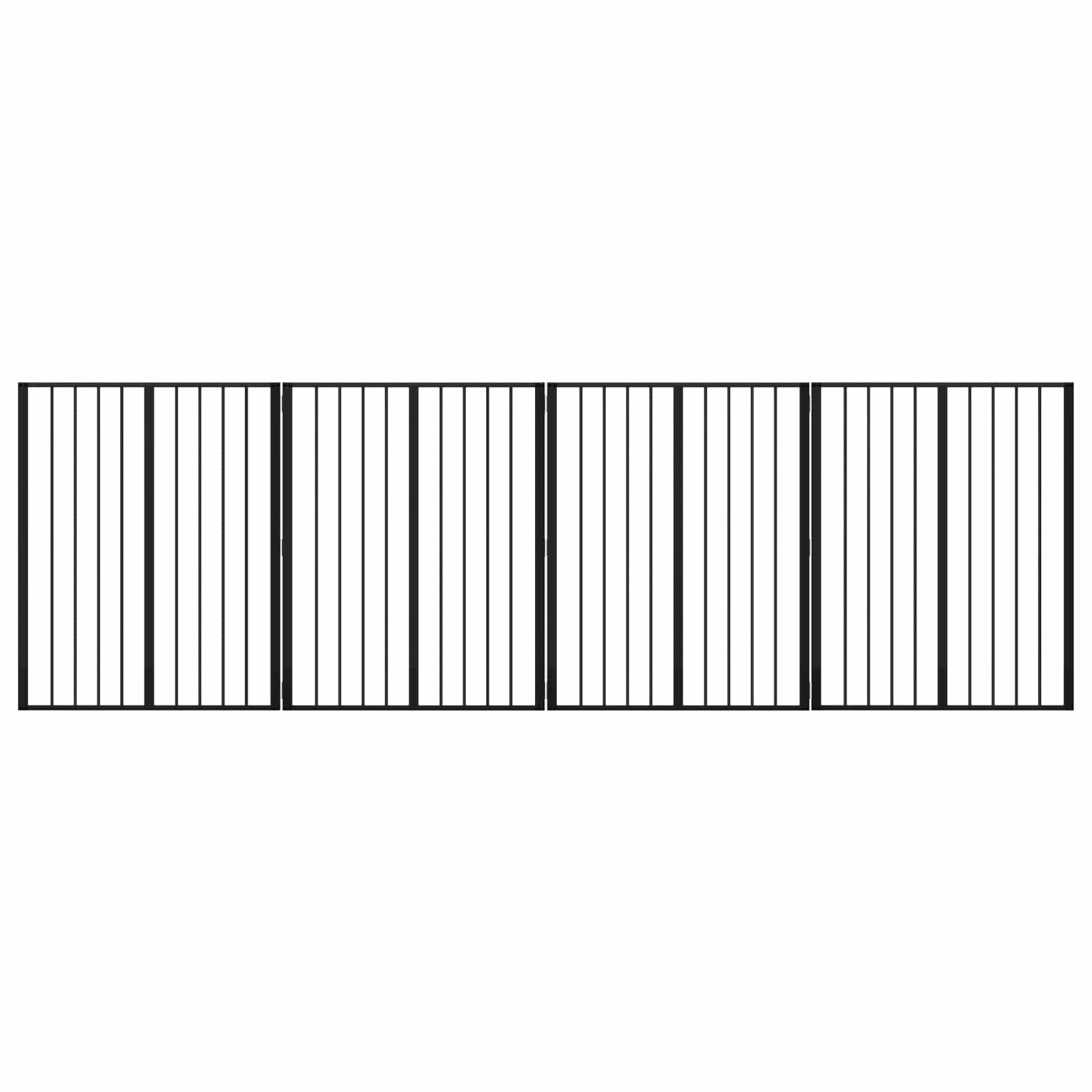 Dog Gate 4 pcs Black 80 x 100 cm Galvanised Steel