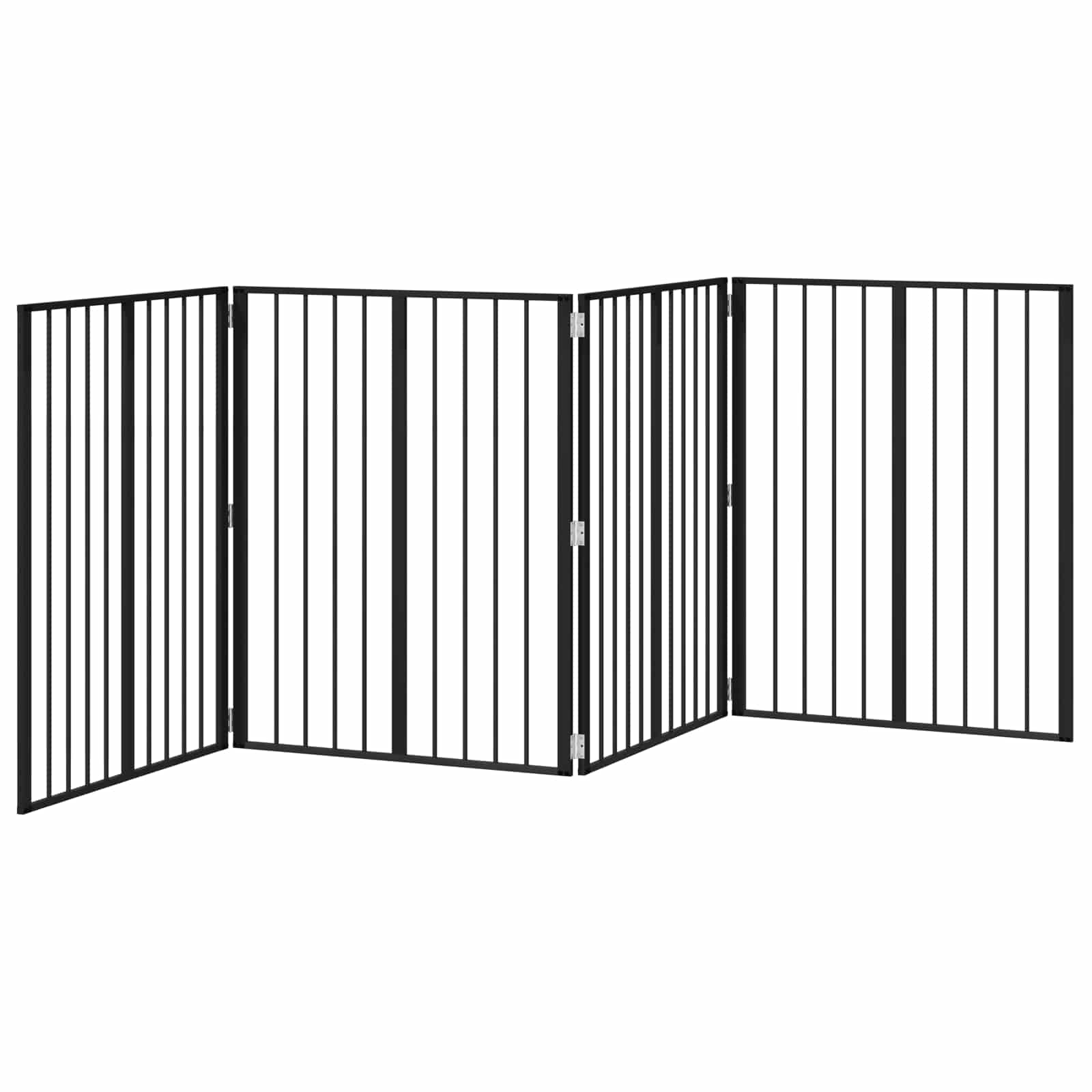 Dog Gate 4 pcs Black 80 x 100 cm Galvanised Steel