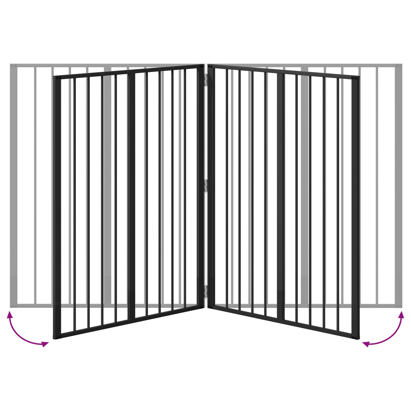 Dog Gate 4 pcs Black 80 x 100 cm Galvanised Steel