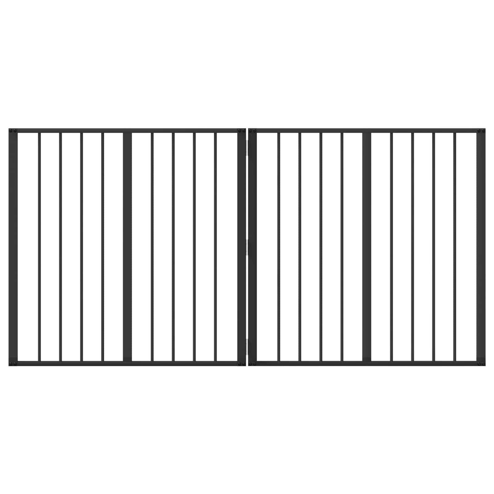 Dog Gate 2 pcs Black 80 x 80 cm Galvanised Steel