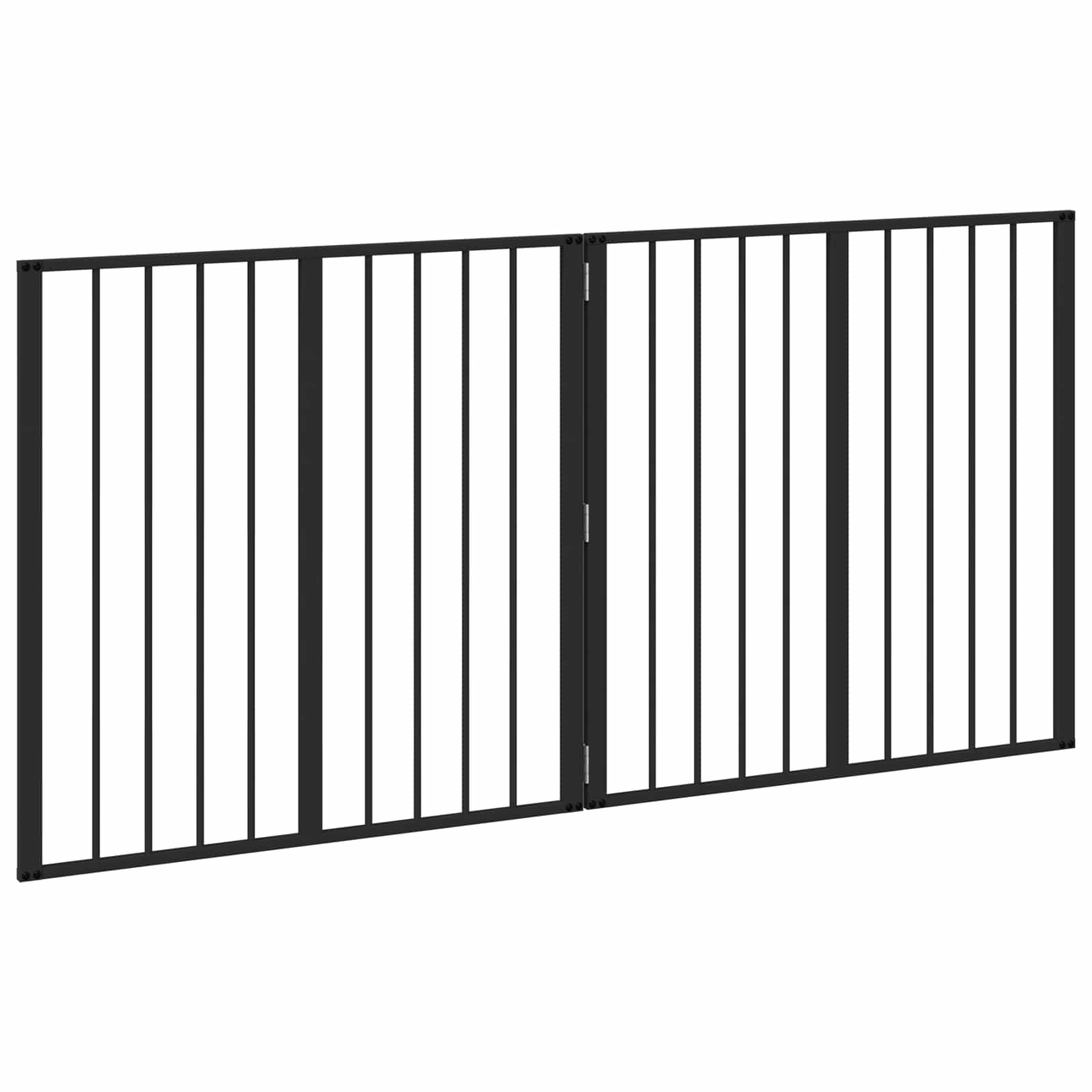 Dog Gate 2 pcs Black 80 x 80 cm Galvanised Steel