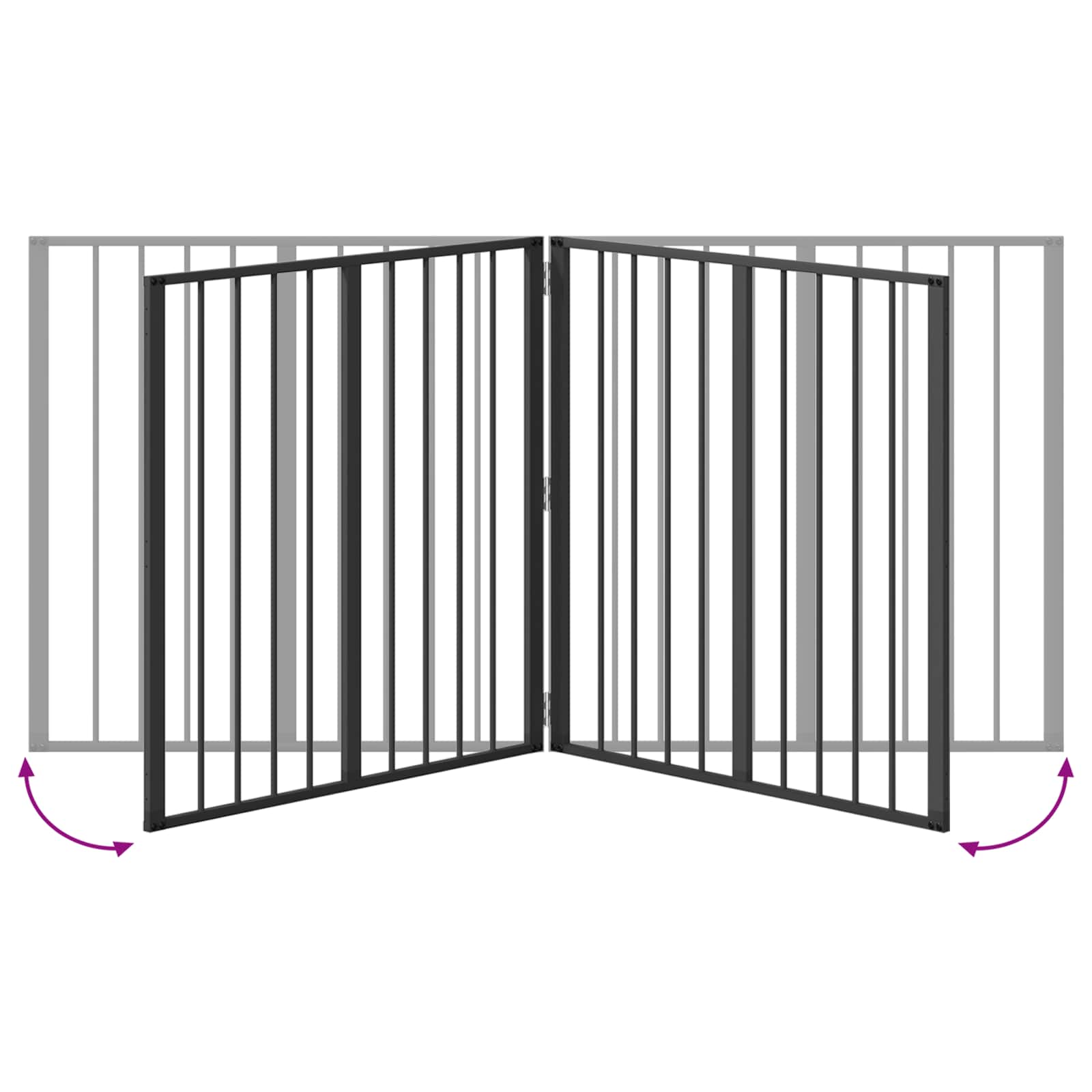 Dog Gate 2 pcs Black 80 x 80 cm Galvanised Steel