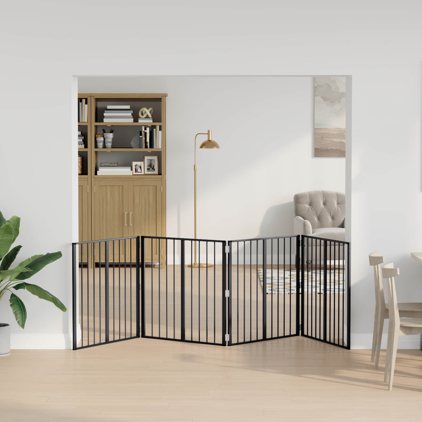 Dog Gate 4 pcs Black 80 x 80 cm Galvanised Steel