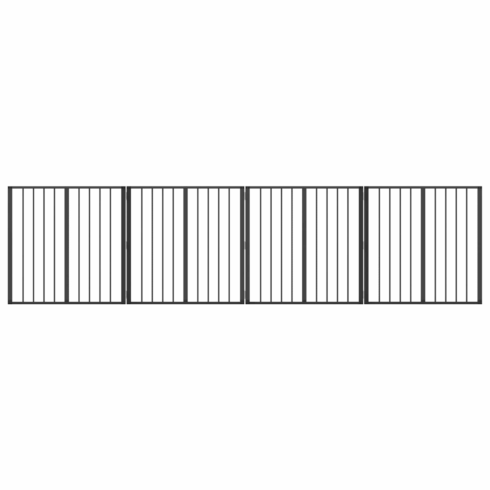 Dog Gate 4 pcs Black 80 x 80 cm Galvanised Steel