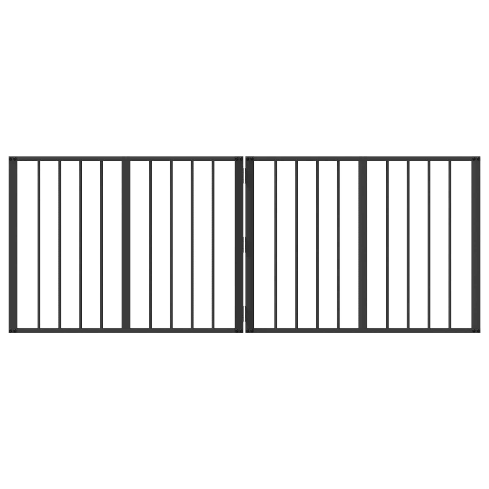 Dog Gate 2 pcs Black 80 x 60 cm Galvanised Steel