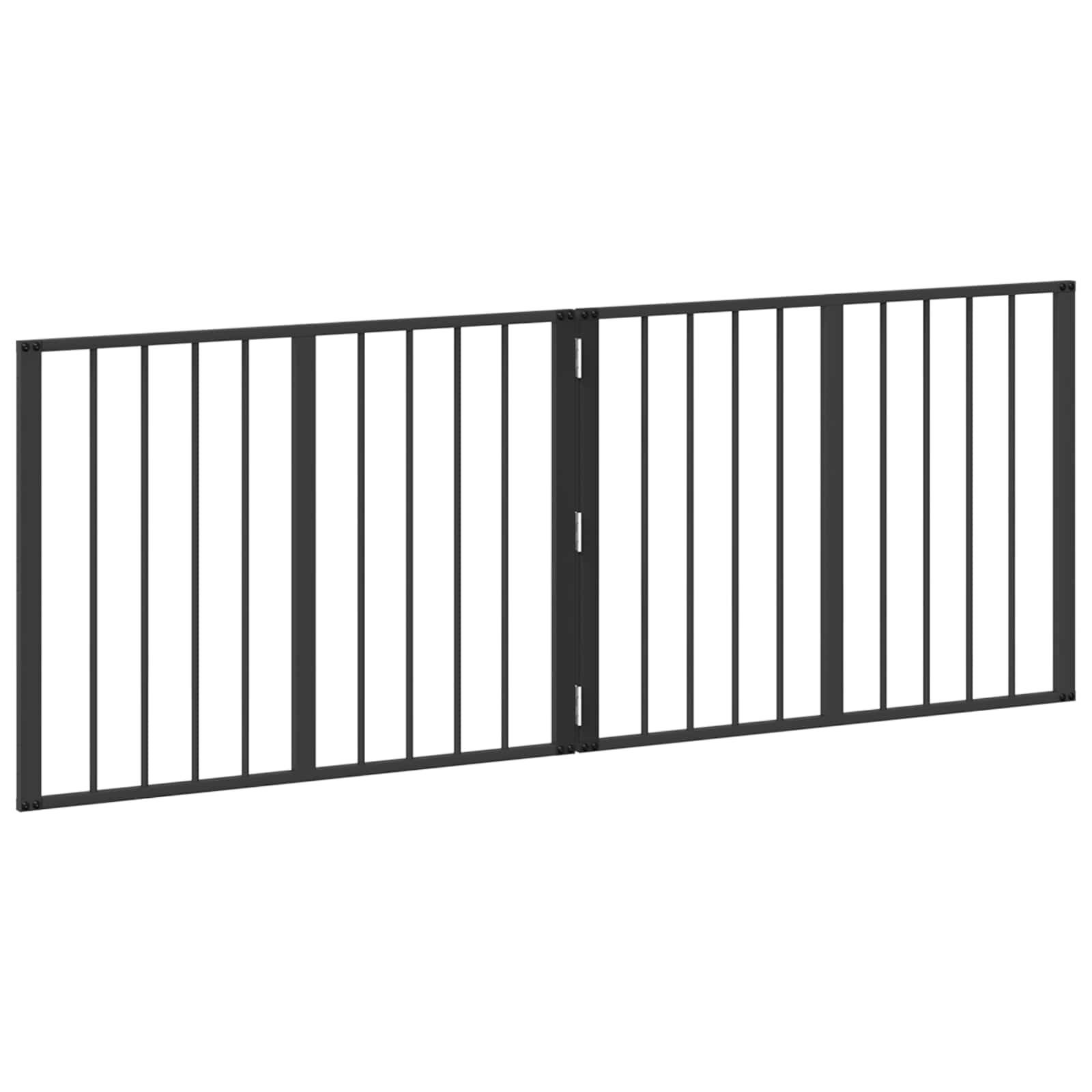 Dog Gate 2 pcs Black 80 x 60 cm Galvanised Steel