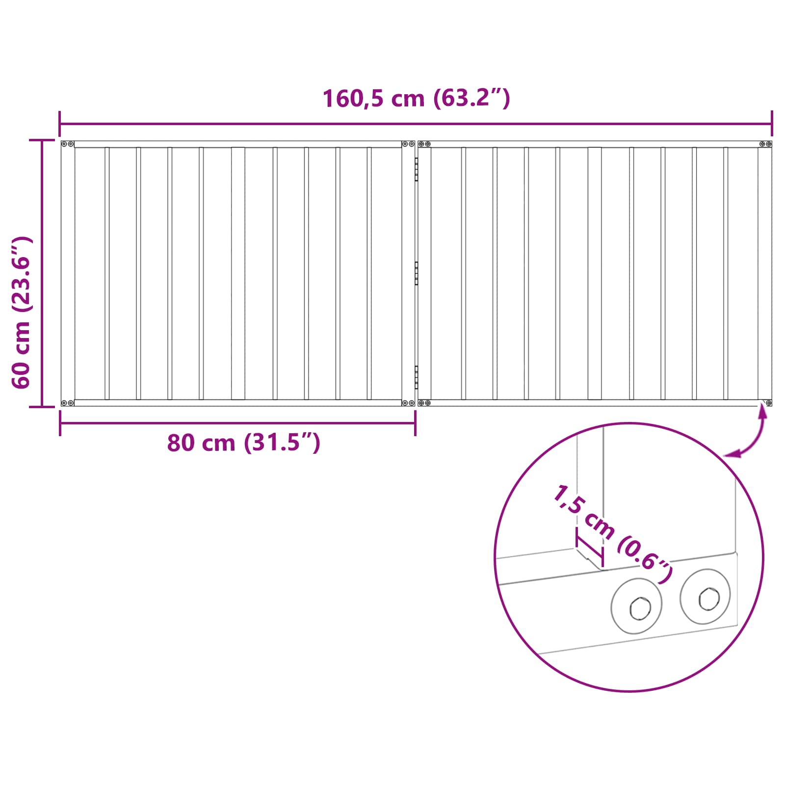 Dog Gate 2 pcs Black 80 x 60 cm Galvanised Steel