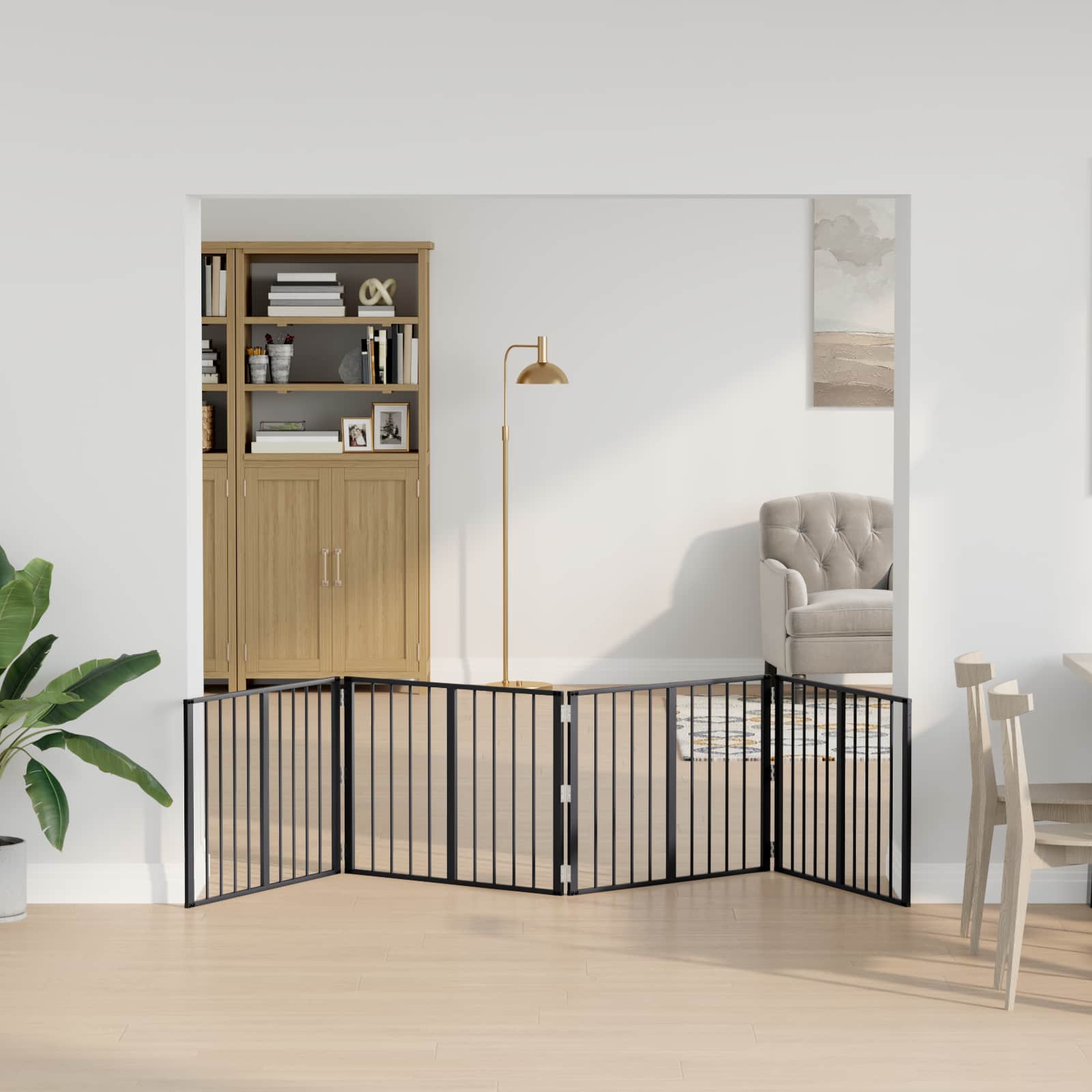 Dog Gate 4 pcs Black 80 x 60 cm Galvanised Steel