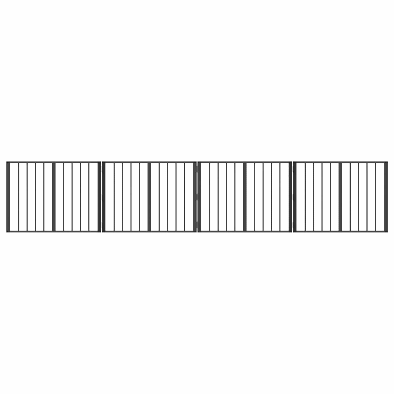 Dog Gate 4 pcs Black 80 x 60 cm Galvanised Steel