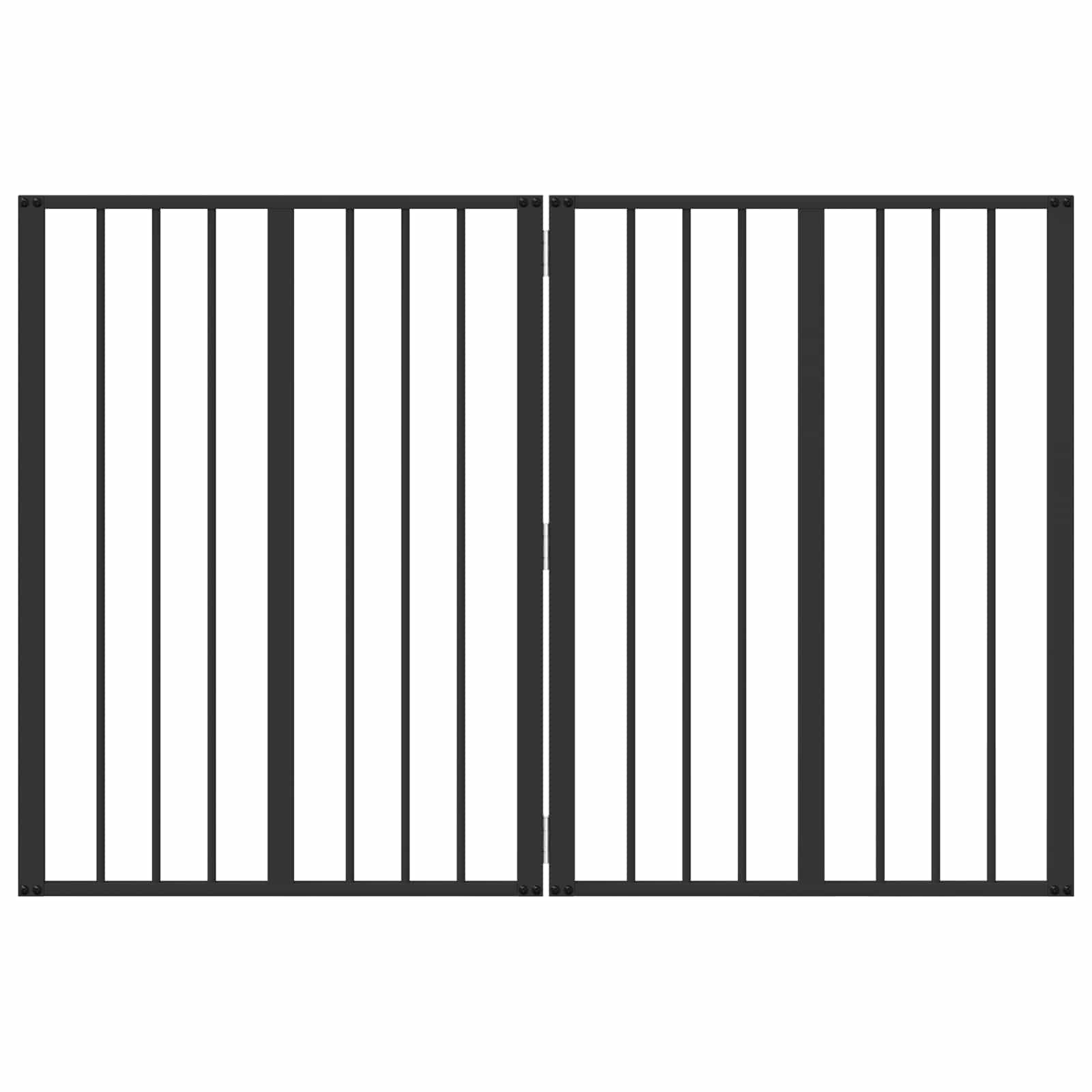 Dog Gate 2 pcs Black 60 x 80 cm Galvanised Steel