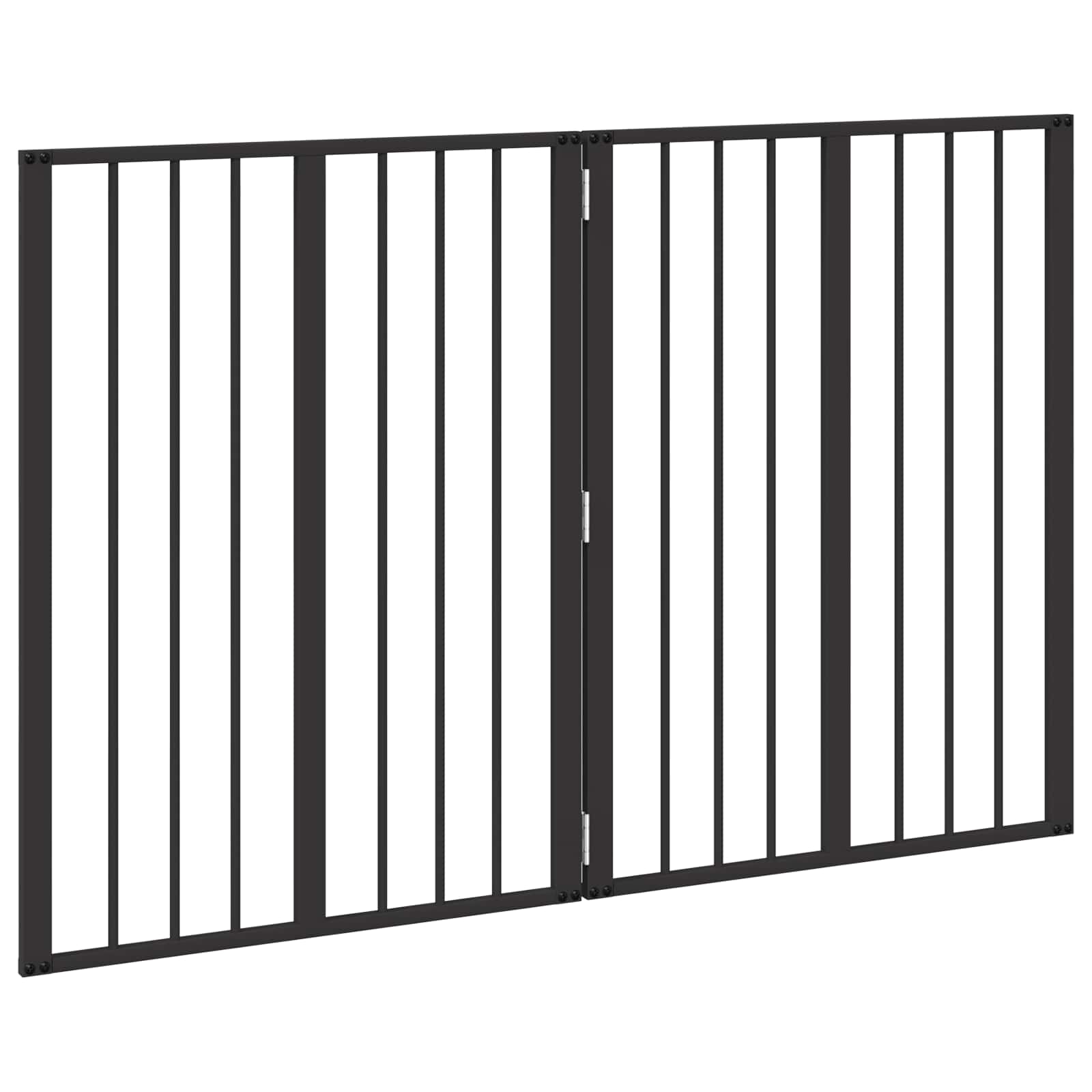 Dog Gate 2 pcs Black 60 x 80 cm Galvanised Steel