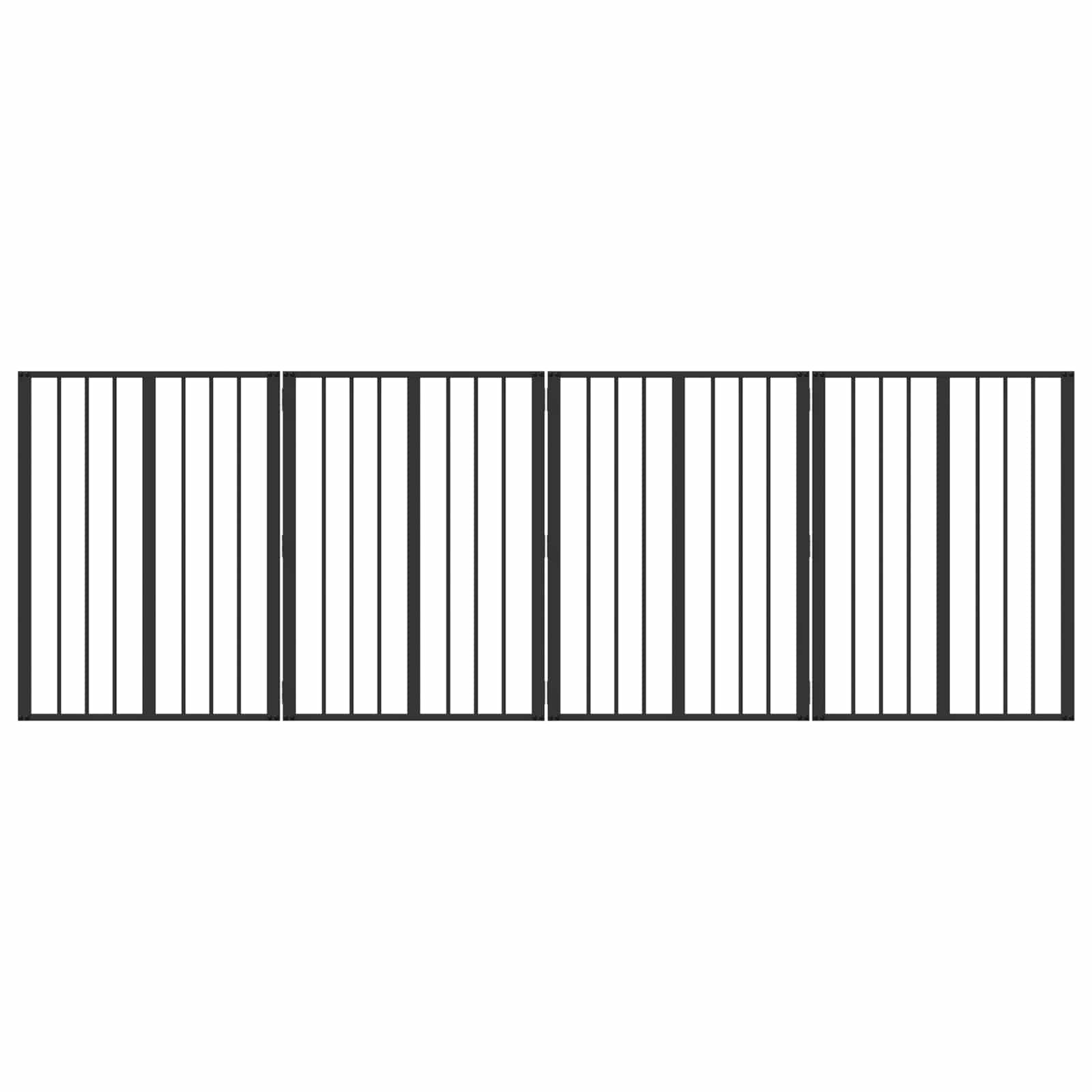 Dog Gate 4 pcs Black 60 x 80 cm Galvanised Steel