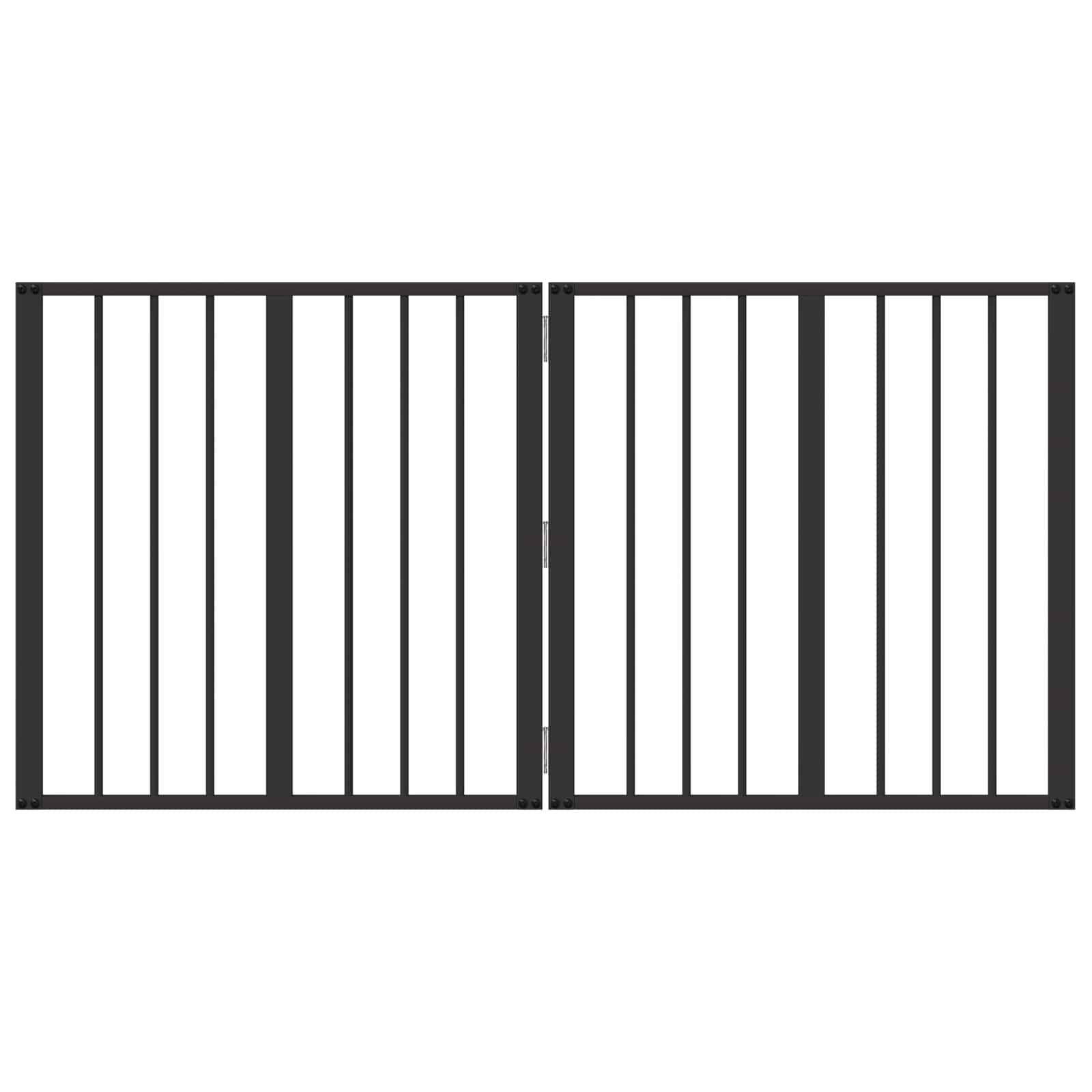 Dog Gate 2 pcs Black 60 x 60 cm Galvanised Steel