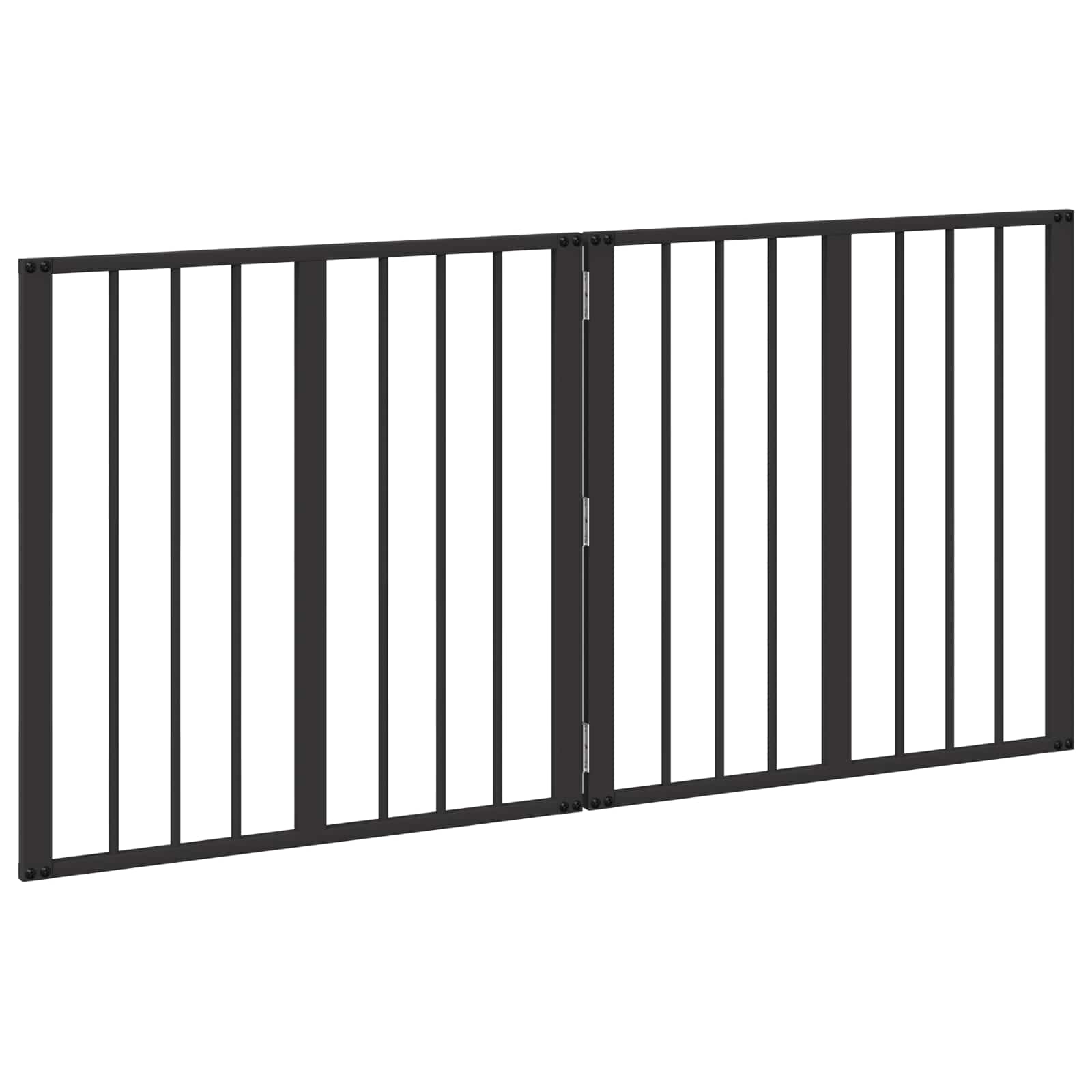 Dog Gate 2 pcs Black 60 x 60 cm Galvanised Steel