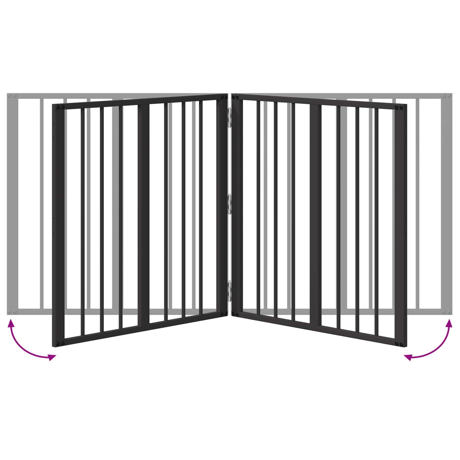 Dog Gate 2 pcs Black 60 x 60 cm Galvanised Steel
