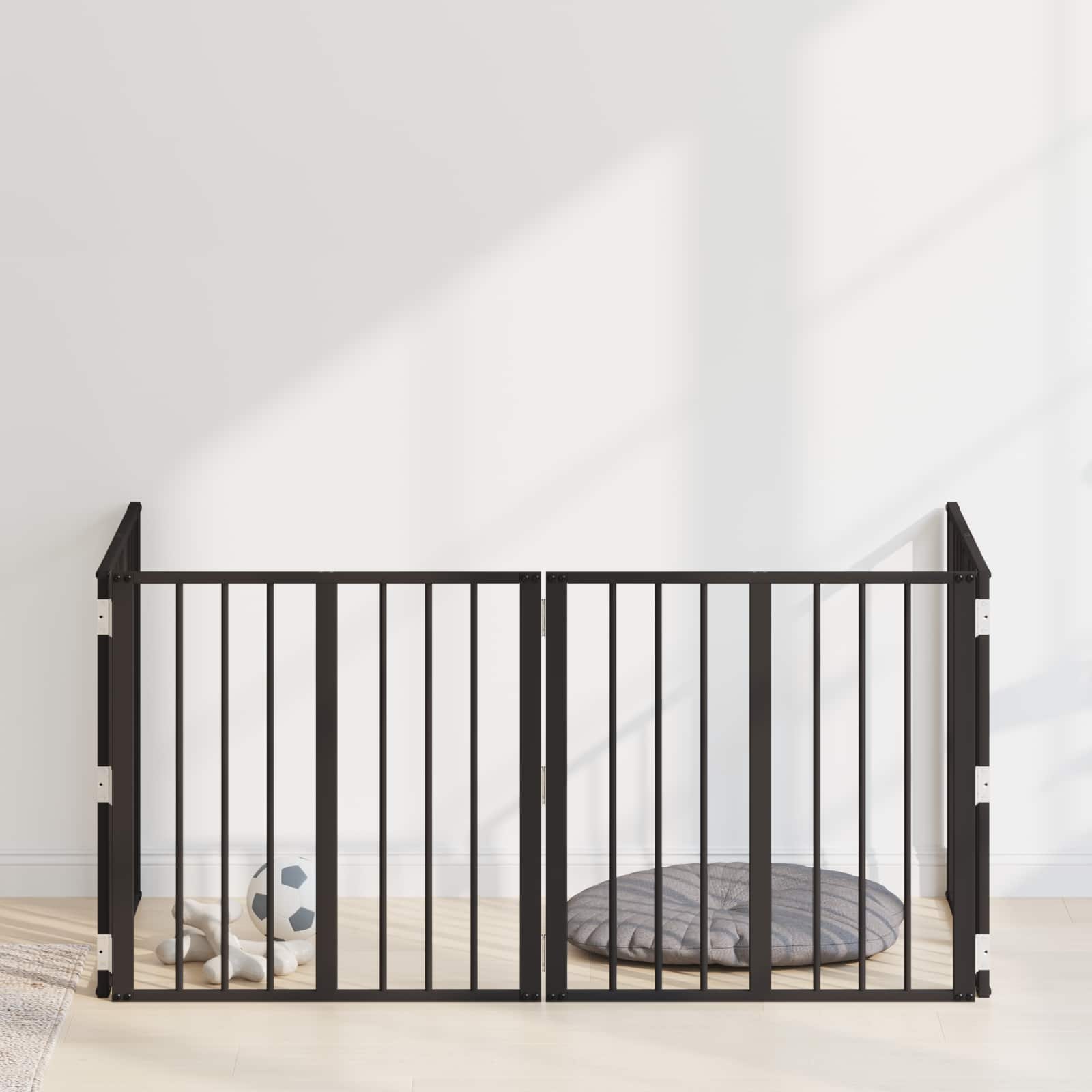 Dog Gate 4 pcs Black 60 x 60 cm Galvanised Steel