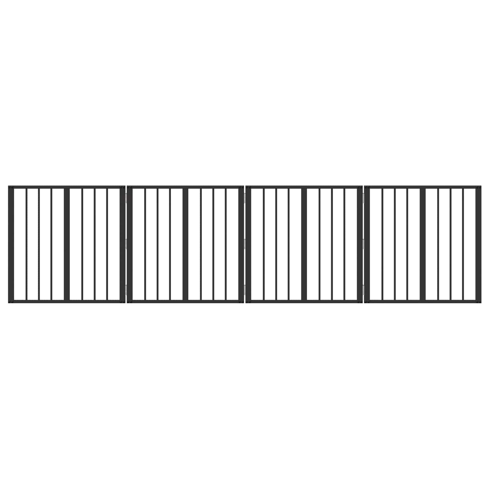 Dog Gate 4 pcs Black 60 x 60 cm Galvanised Steel