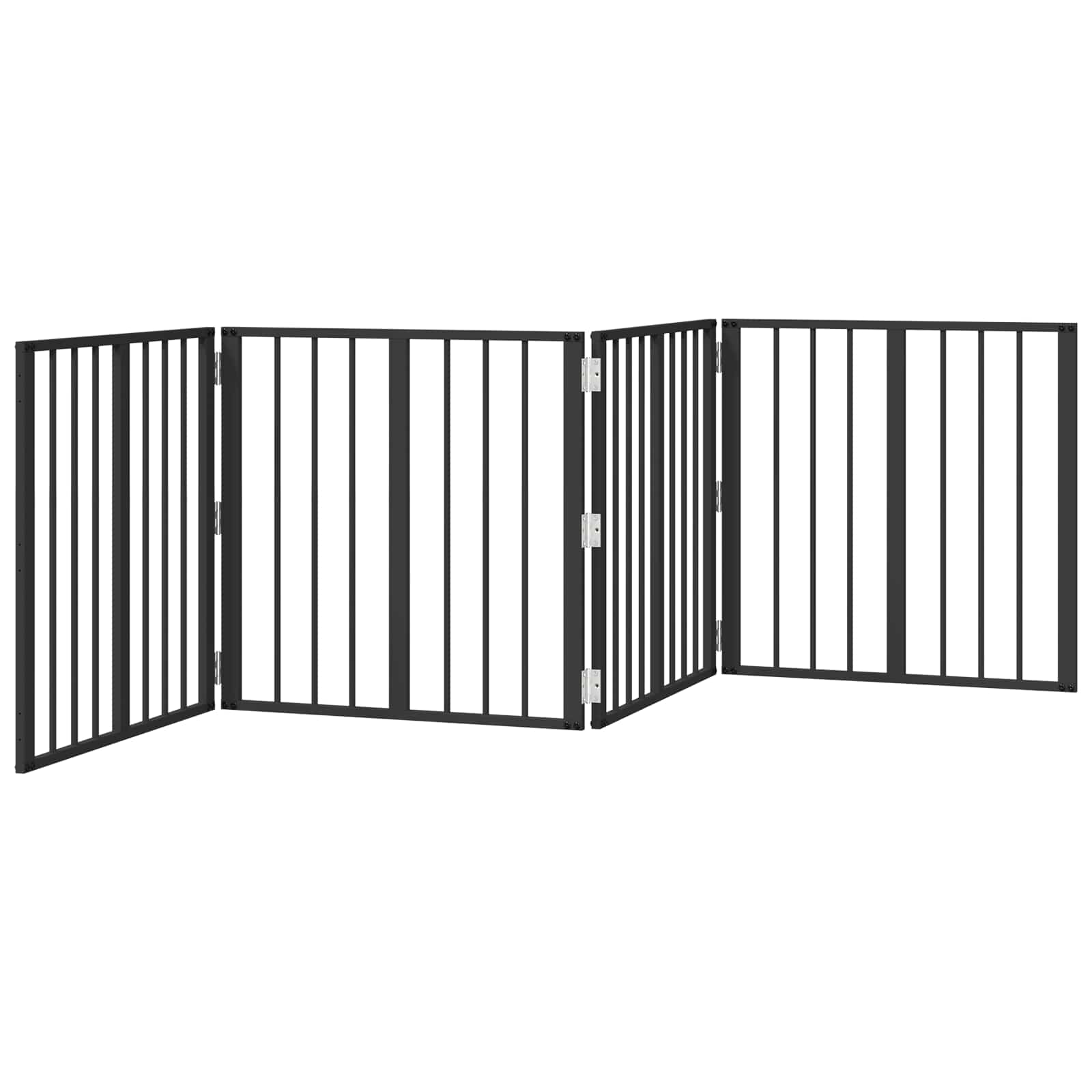 Dog Gate 4 pcs Black 60 x 60 cm Galvanised Steel