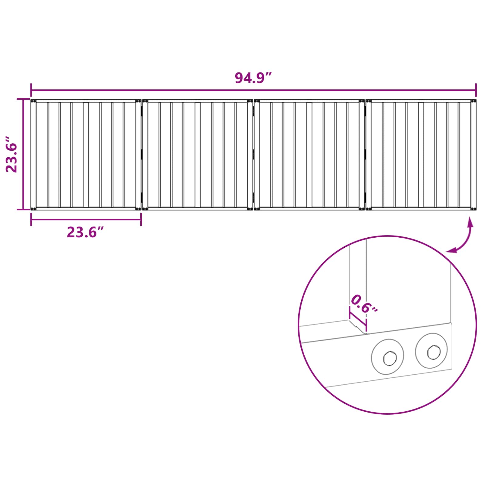 Dog Gate 4 pcs Black 60 x 60 cm Galvanised Steel