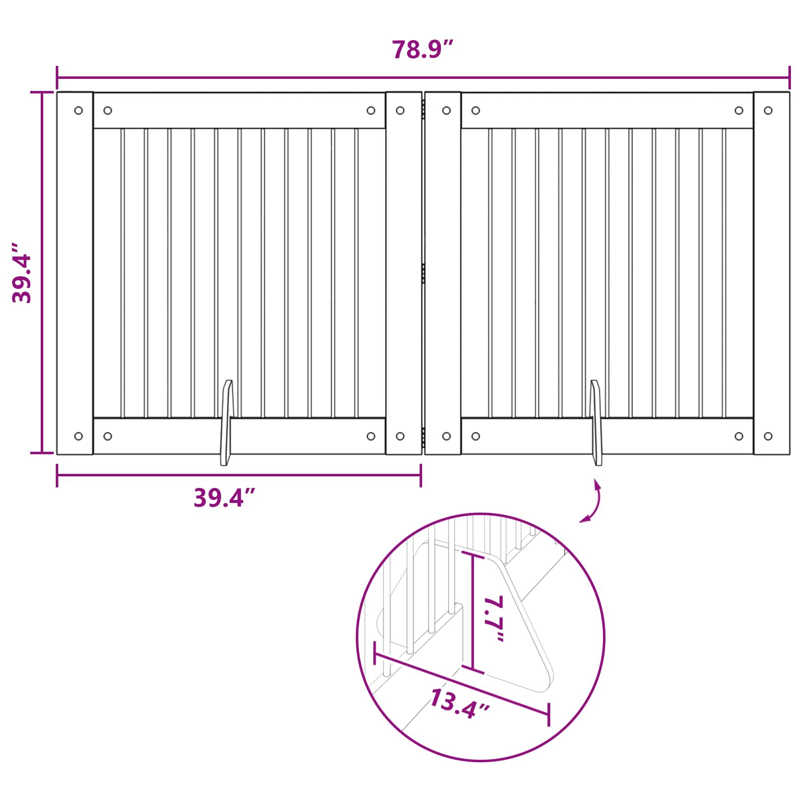 Foldable Dog Gate with Stands 2 pcs Sonoma Oak 200.5 cm