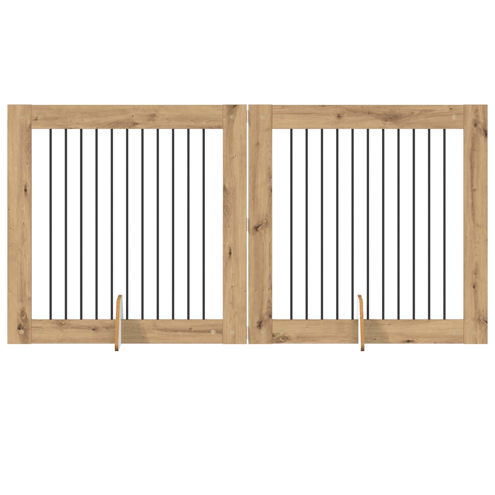 Foldable Dog Gate with Stands 2 pcs Artisan Oak 200.5 cm