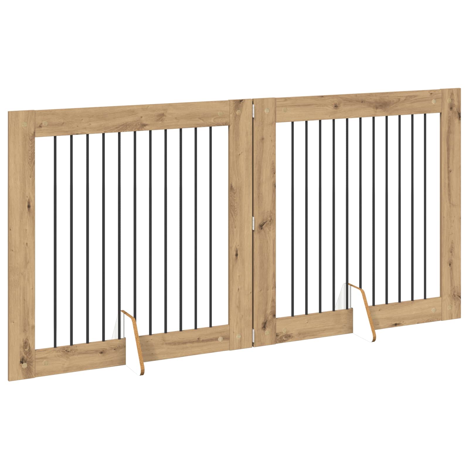 Foldable Dog Gate with Stands 2 pcs Artisan Oak 200.5 cm