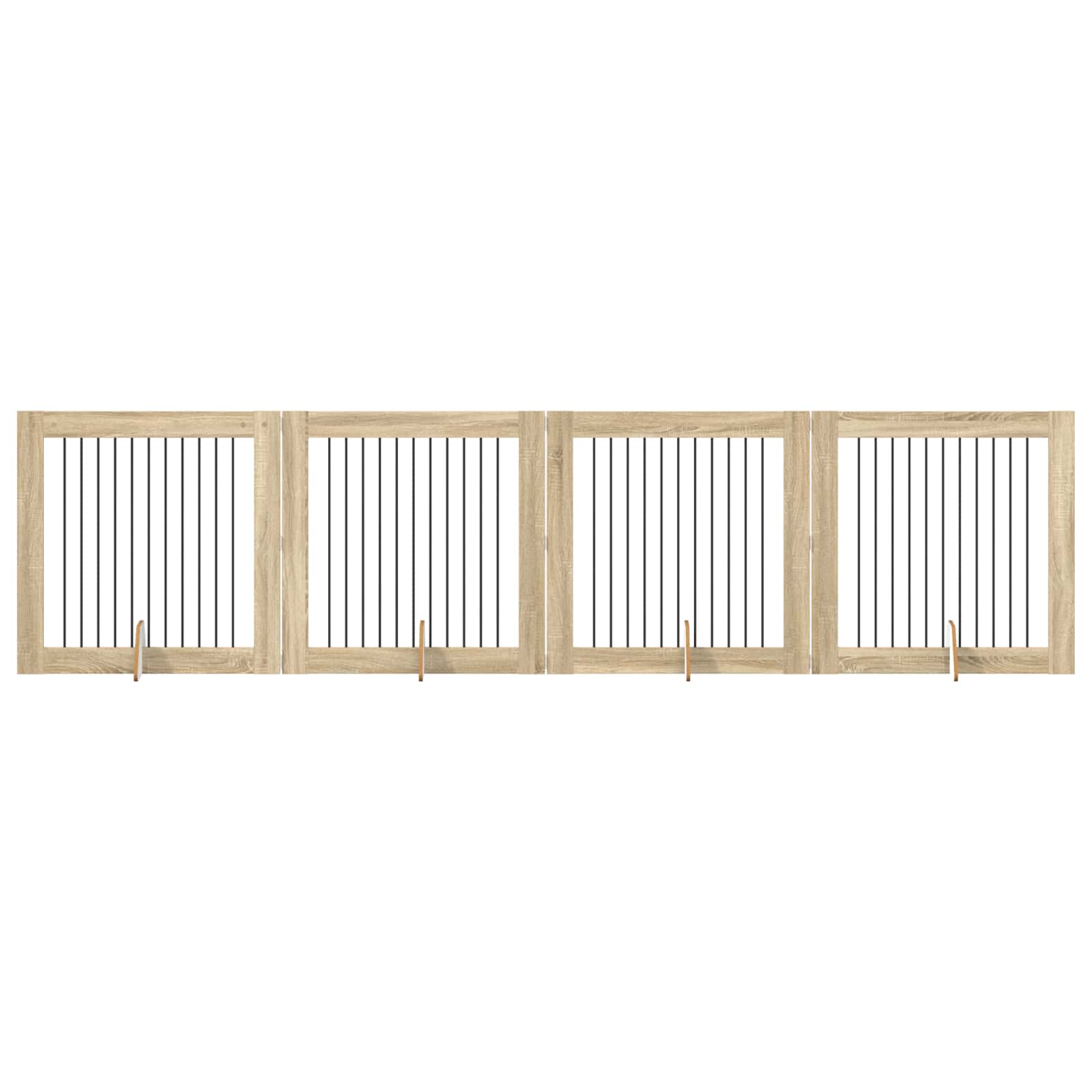 Foldable Dog Gate with Stands 4 pcs Sonoma Oak 401 cm
