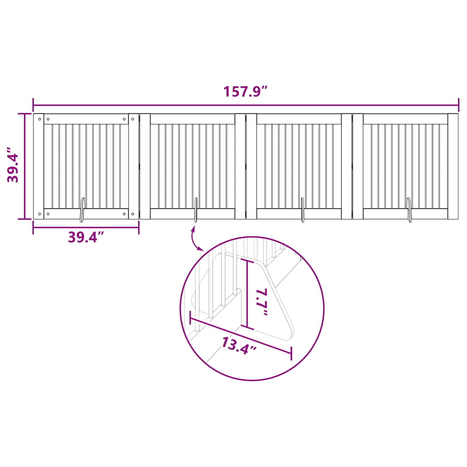 Foldable Dog Gate with Stands 4 pcs Sonoma Oak 401 cm
