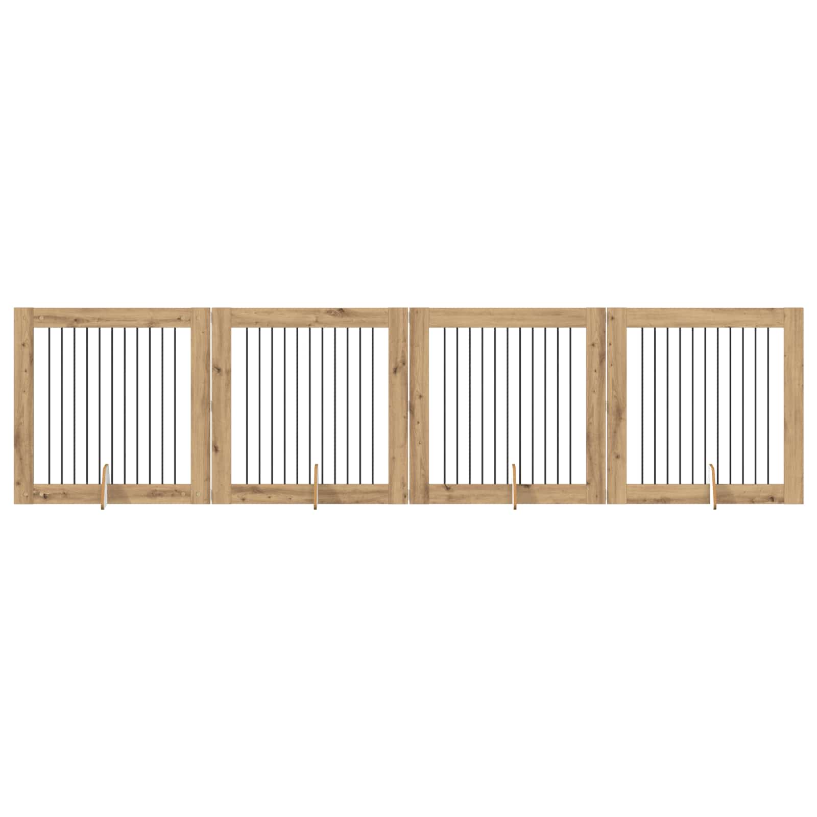 Foldable Dog Gate with Stands 4 pcs Artisan Oak 401 cm