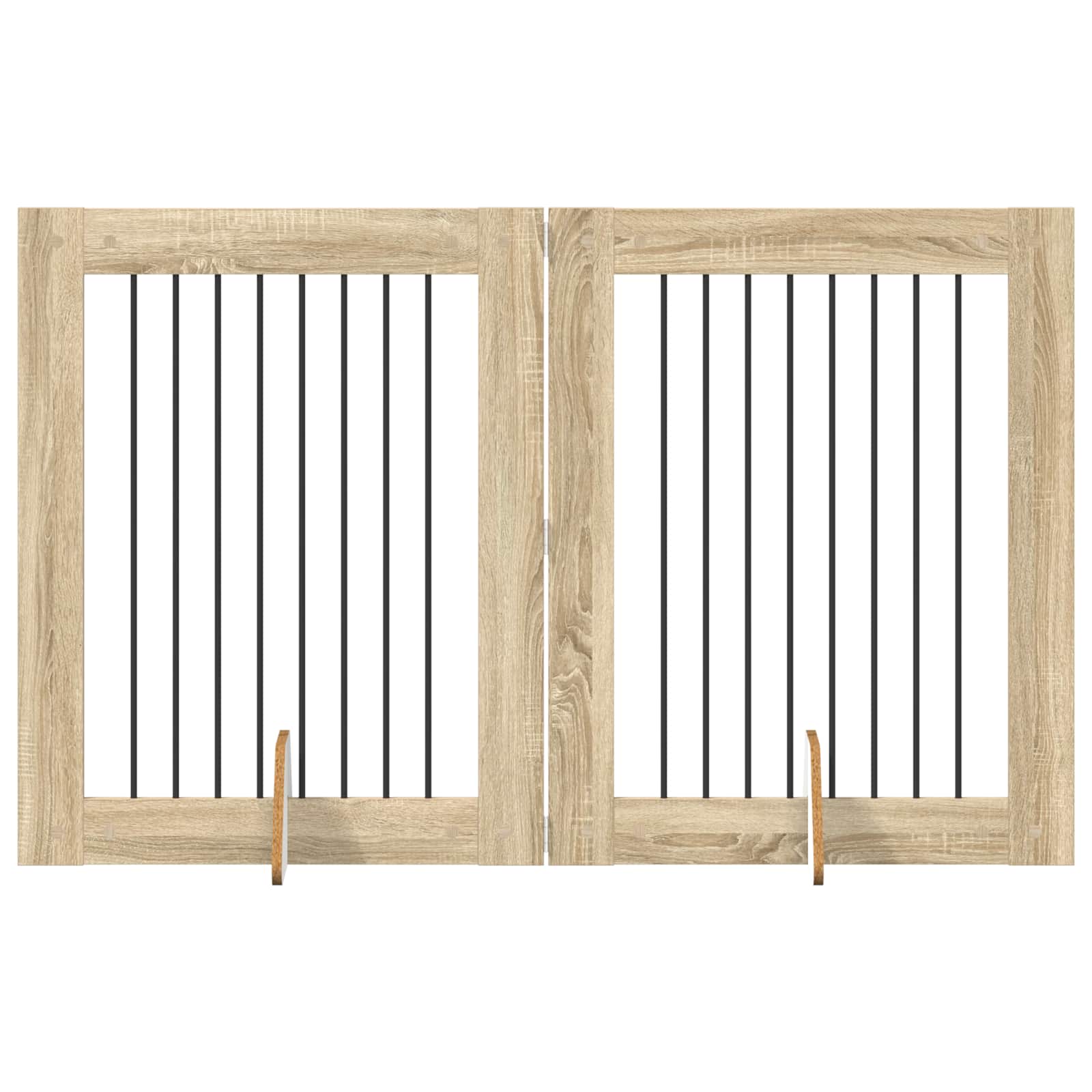 Foldable Dog Gate with Stands 2 pcs Sonoma Oak 160.5 cm