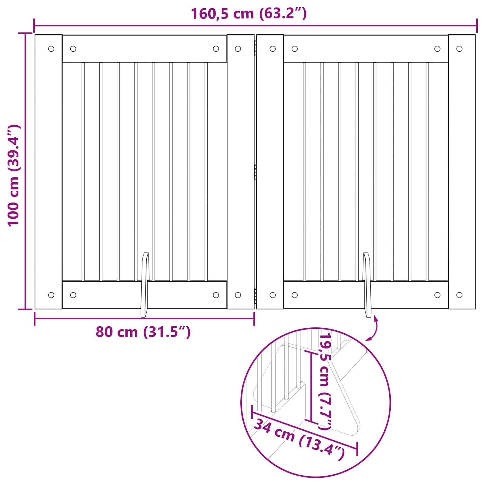 Foldable Dog Gate with Stands 2 pcs Artisan Oak 160.5 cm