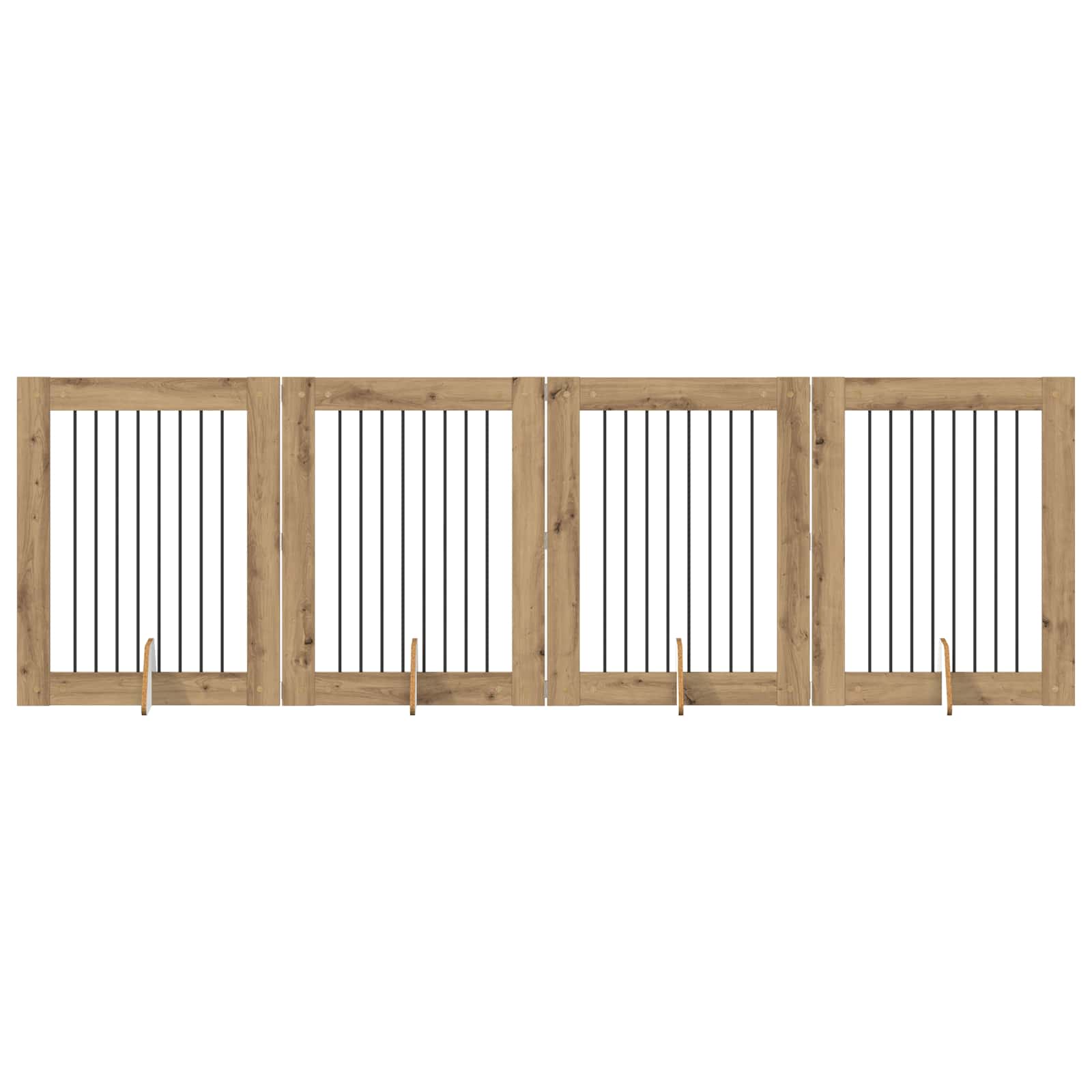 Dog Gate with Stands 4 pcs Artisan Oak 80 x 100 cm