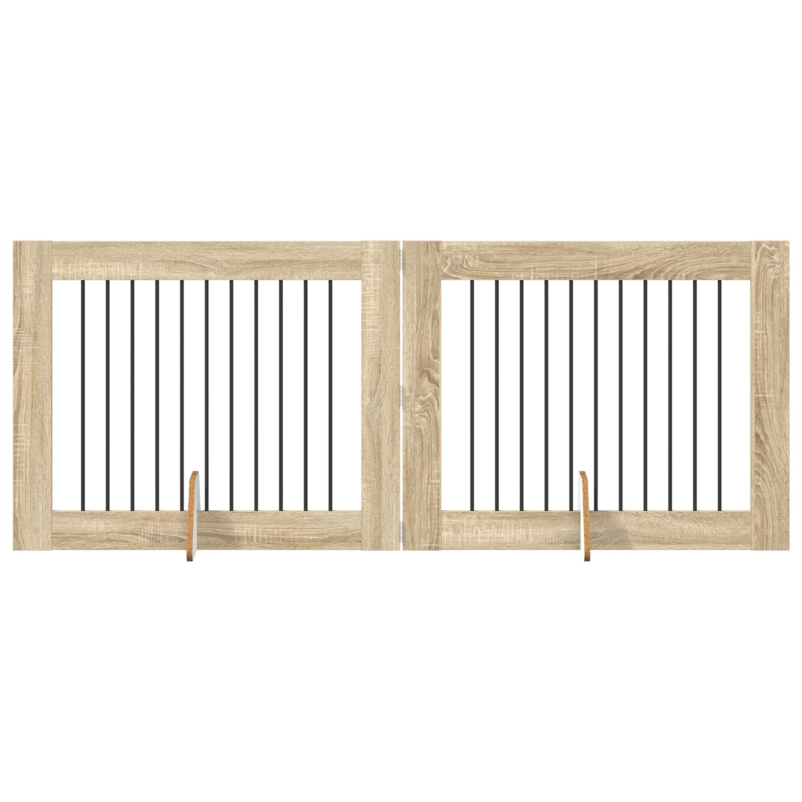 Foldable Dog Gate with Stands 2 pcs Sonoma Oak 200.5 cm