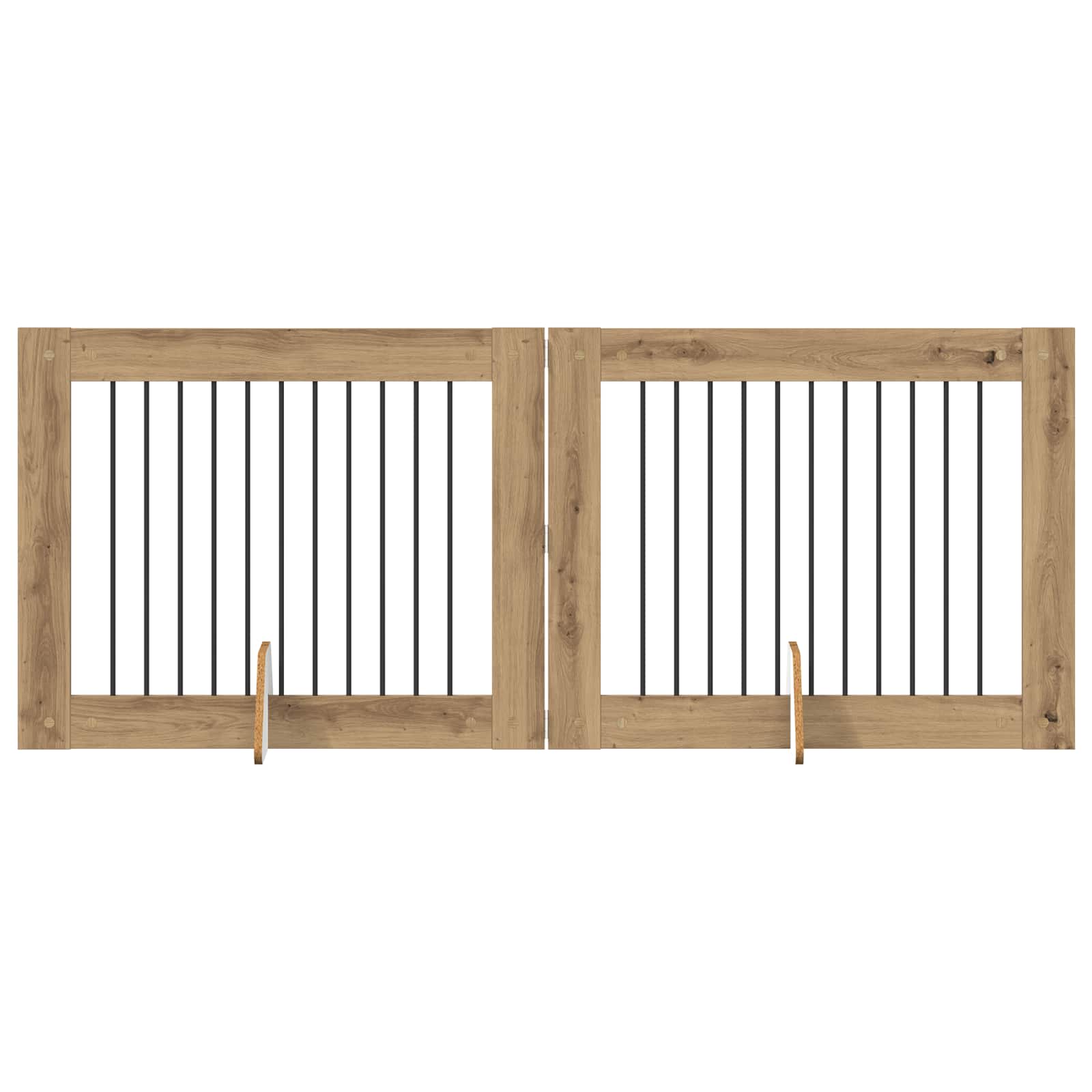 Dog Gate with Stands 2 pcs Artisan Oak 100 x 80 cm