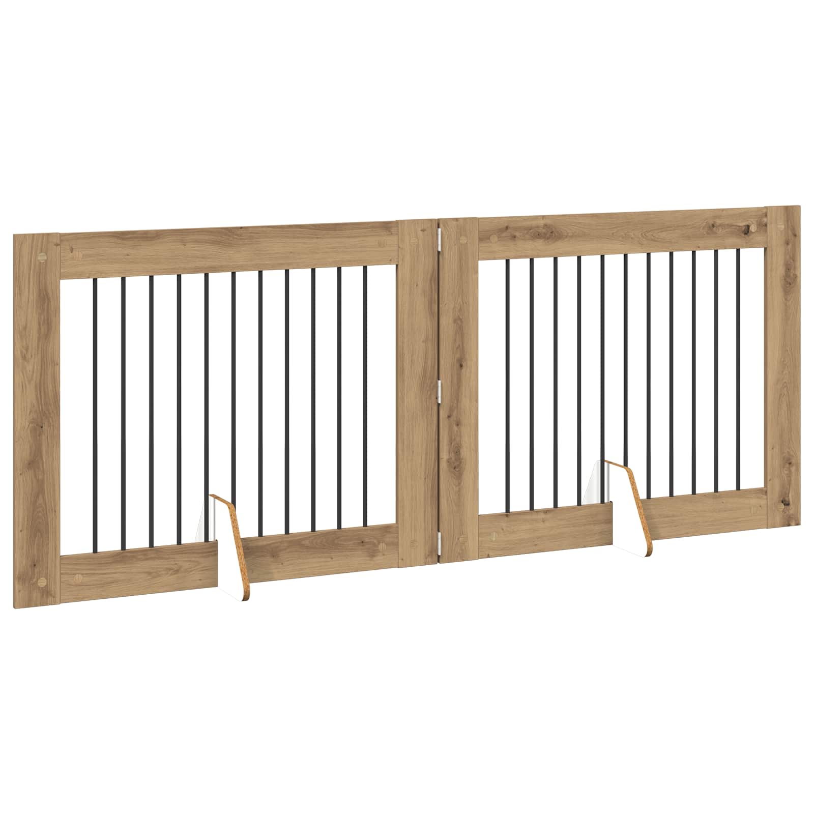 Foldable Dog Gate with Stands 2 pcs Artisan Oak 200.5 cm