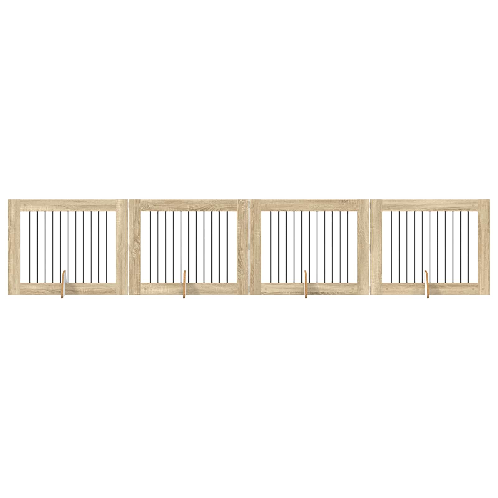 Dog Gate with Stands 4 pcs Sonoma Oak 100 x 80 cm