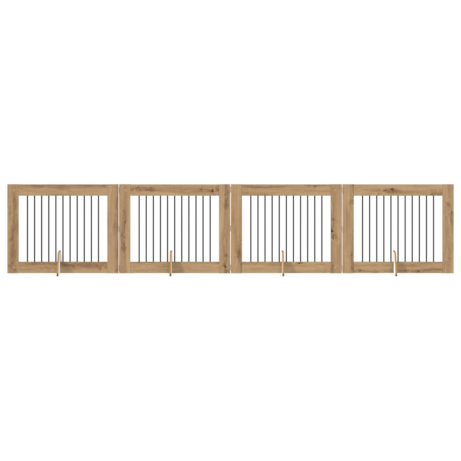 Foldable Dog Gate with Stands 4 pcs Artisan Oak 401 cm