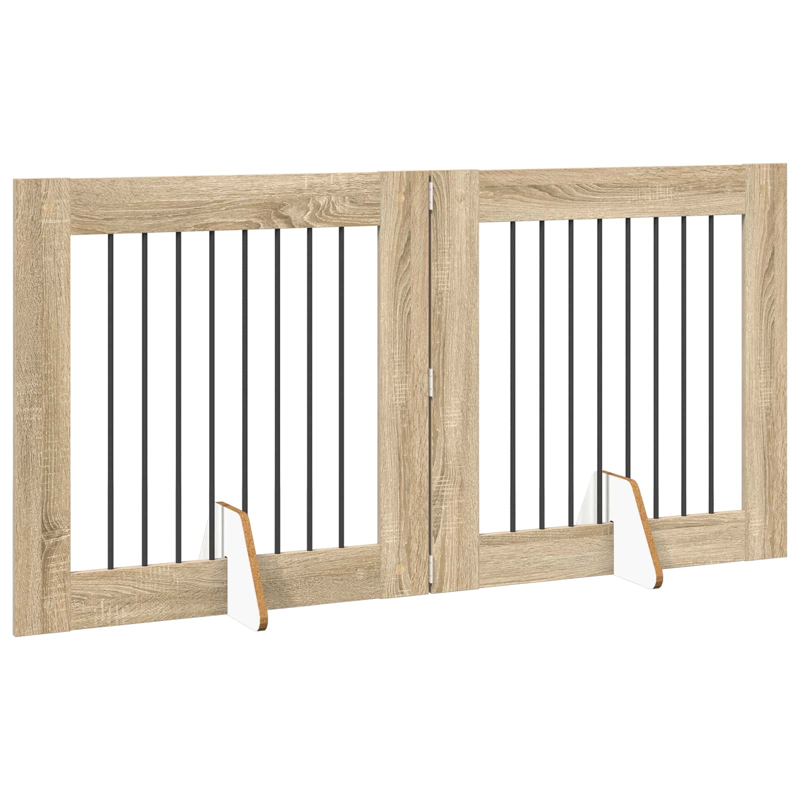Foldable Dog Gate with Stands 2 pcs Sonoma Oak 160.5 cm