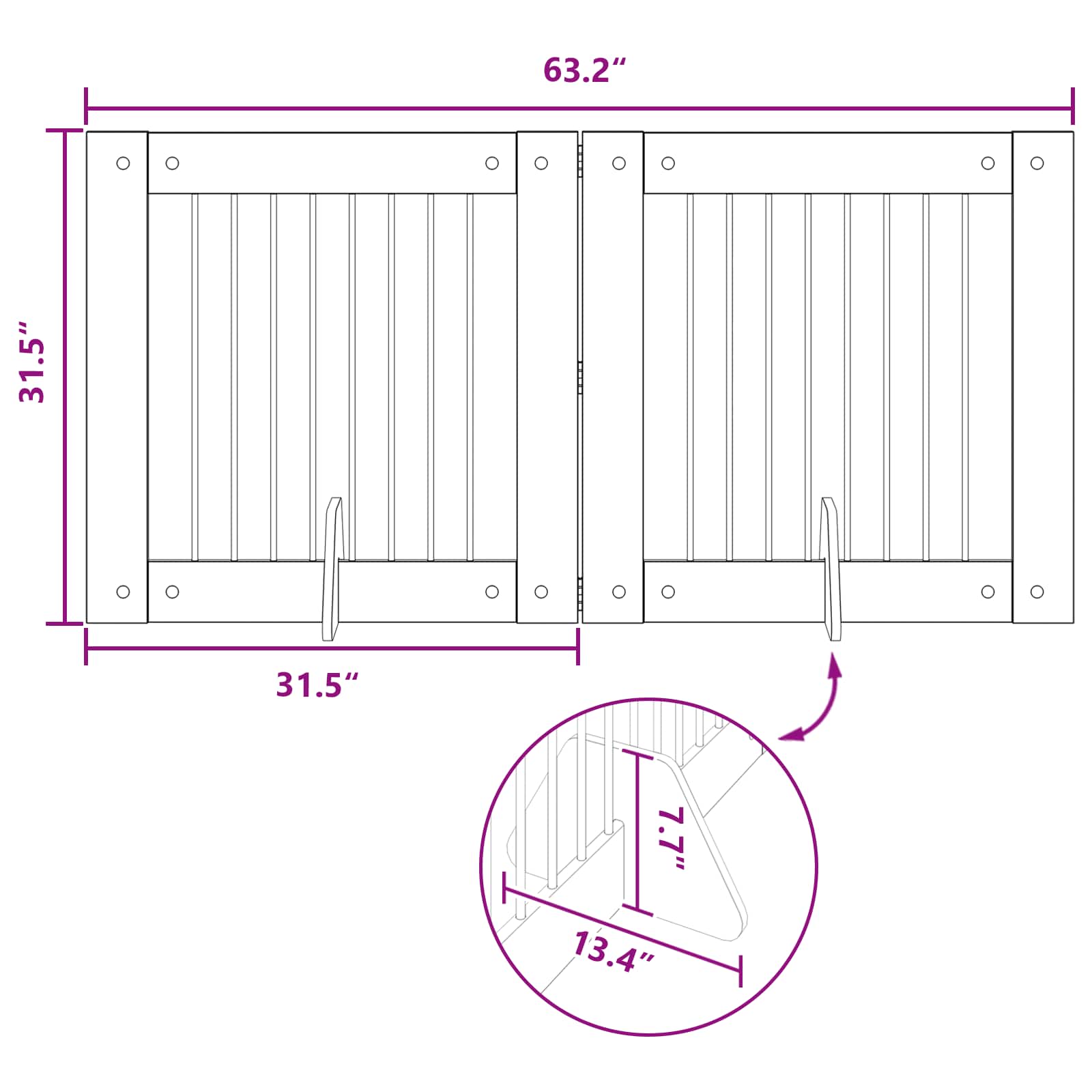 Foldable Dog Gate with Stands 2 pcs Sonoma Oak 160.5 cm