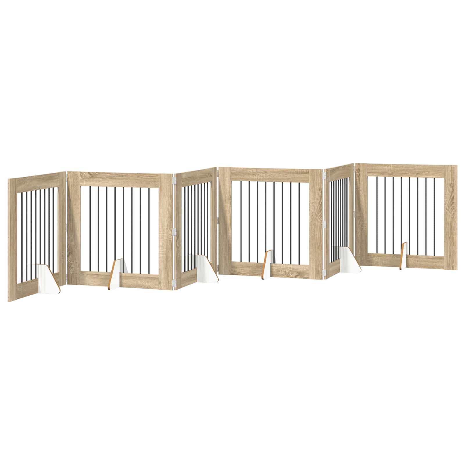 Foldable Dog Gate with Stands 6 pcs Sonoma Oak 482 cm