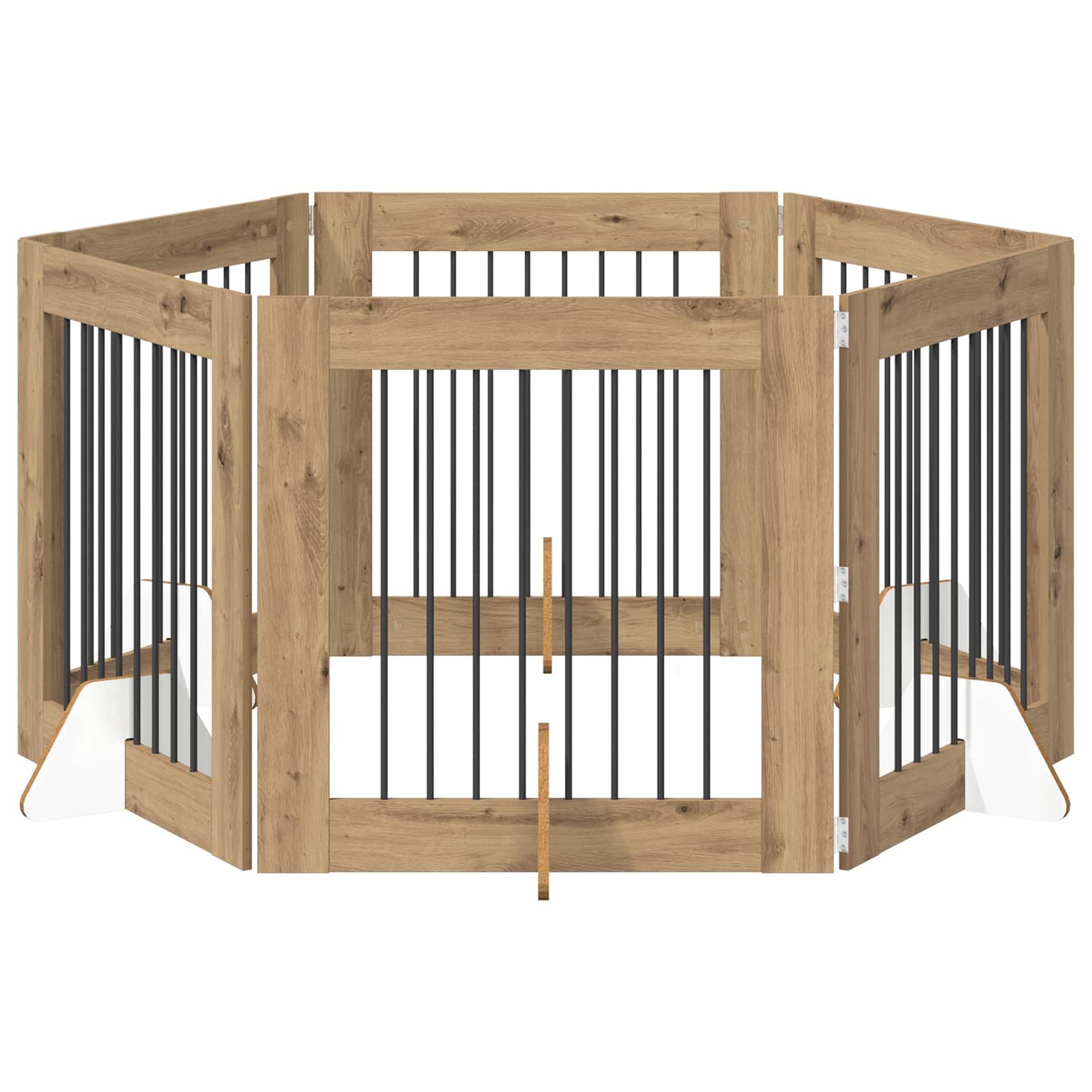 Dog Gate with Stands 6 pcs Artisan Oak 80 x 80 cm