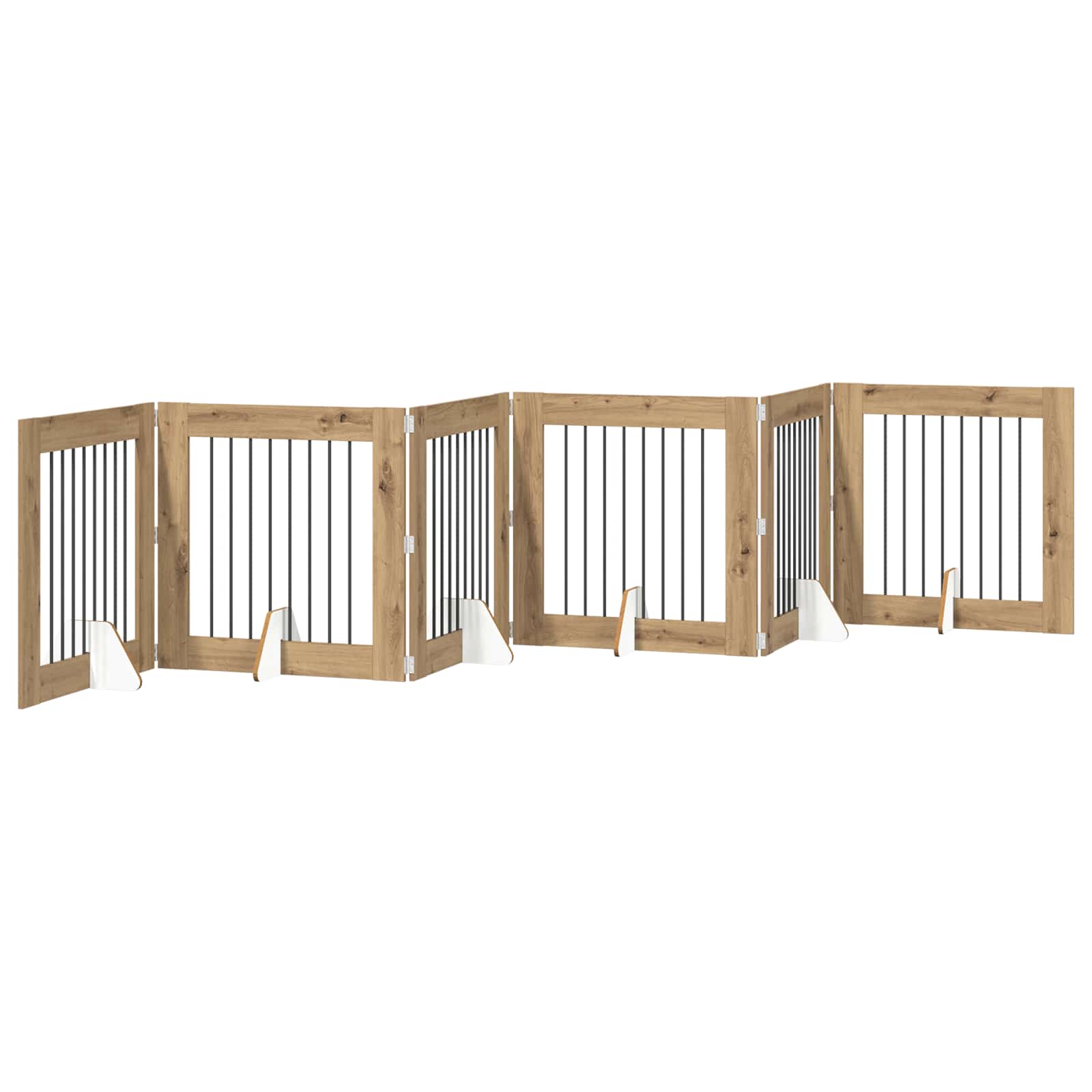 Dog Gate with Stands 6 pcs Artisan Oak 80 x 80 cm