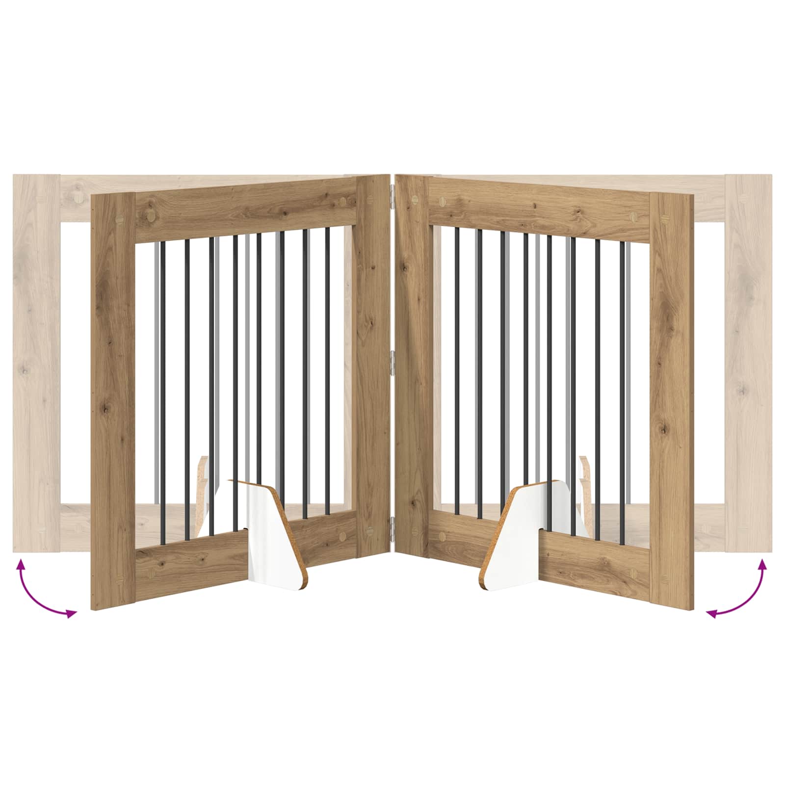 Foldable Dog Gate with Stands 6 pcs Artisan Oak 482 cm