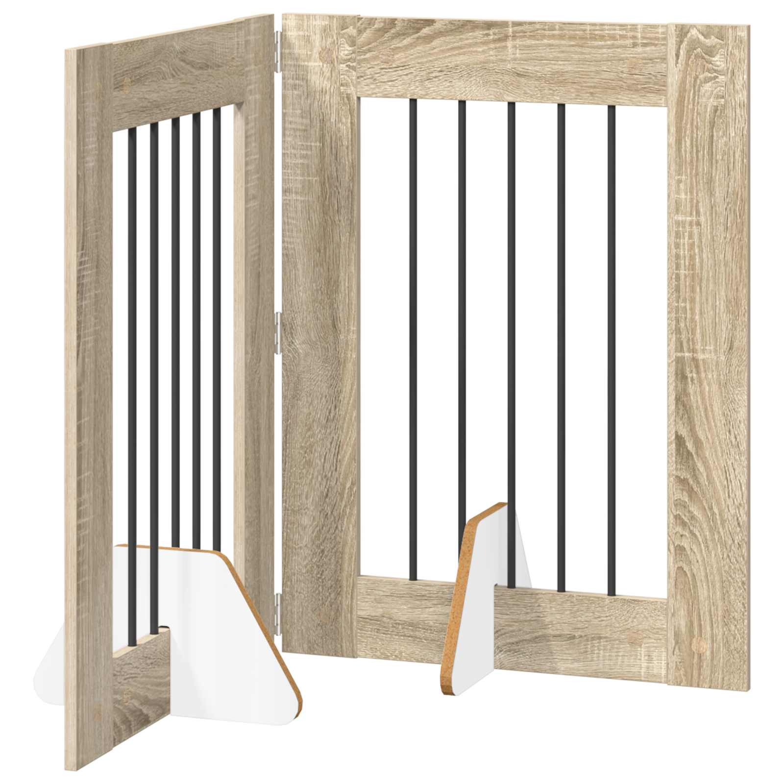 Foldable Dog Gate with Stands 2 pcs Sonoma Oak 120,5 cm