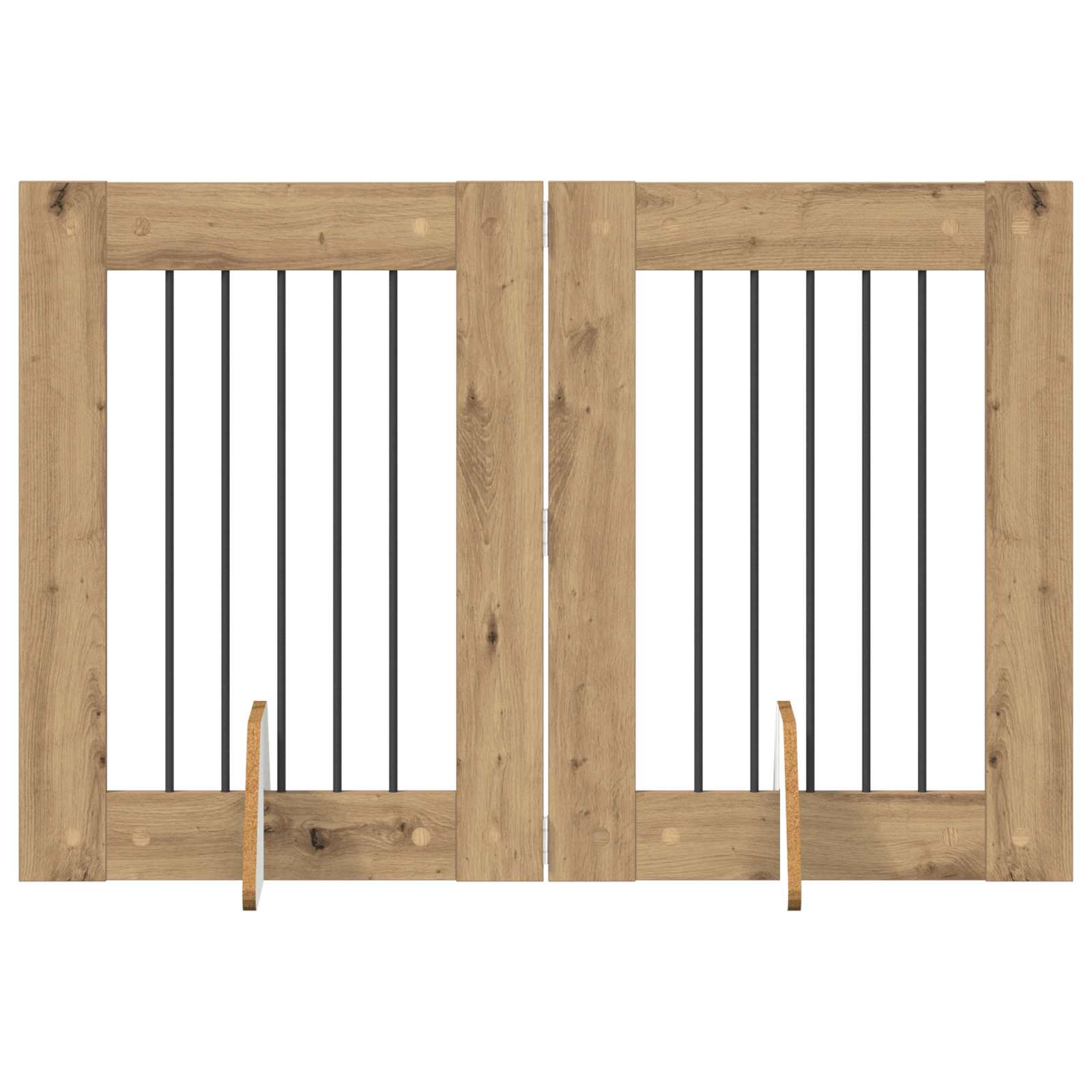 Dog Gate with Stands 2 pcs Artisan Oak 60 x 80 cm
