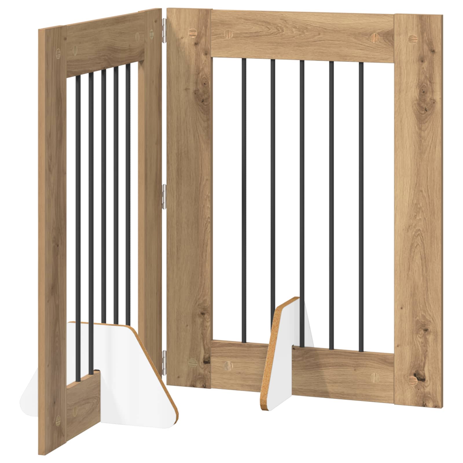 Foldable Dog Gate with Stands 2 pcs Artisan Oak 120,5 cm