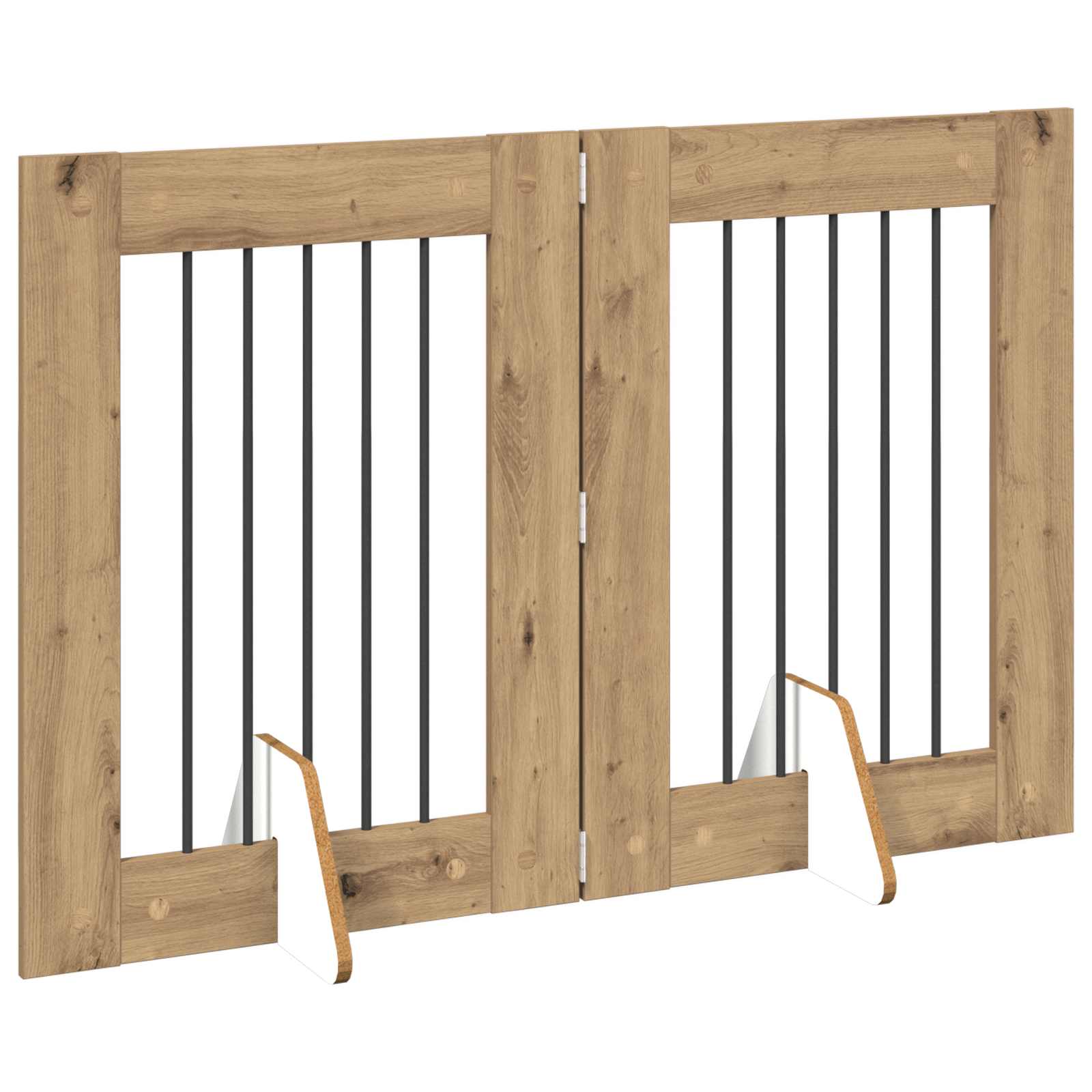 Foldable Dog Gate with Stands 2 pcs Artisan Oak 120,5 cm